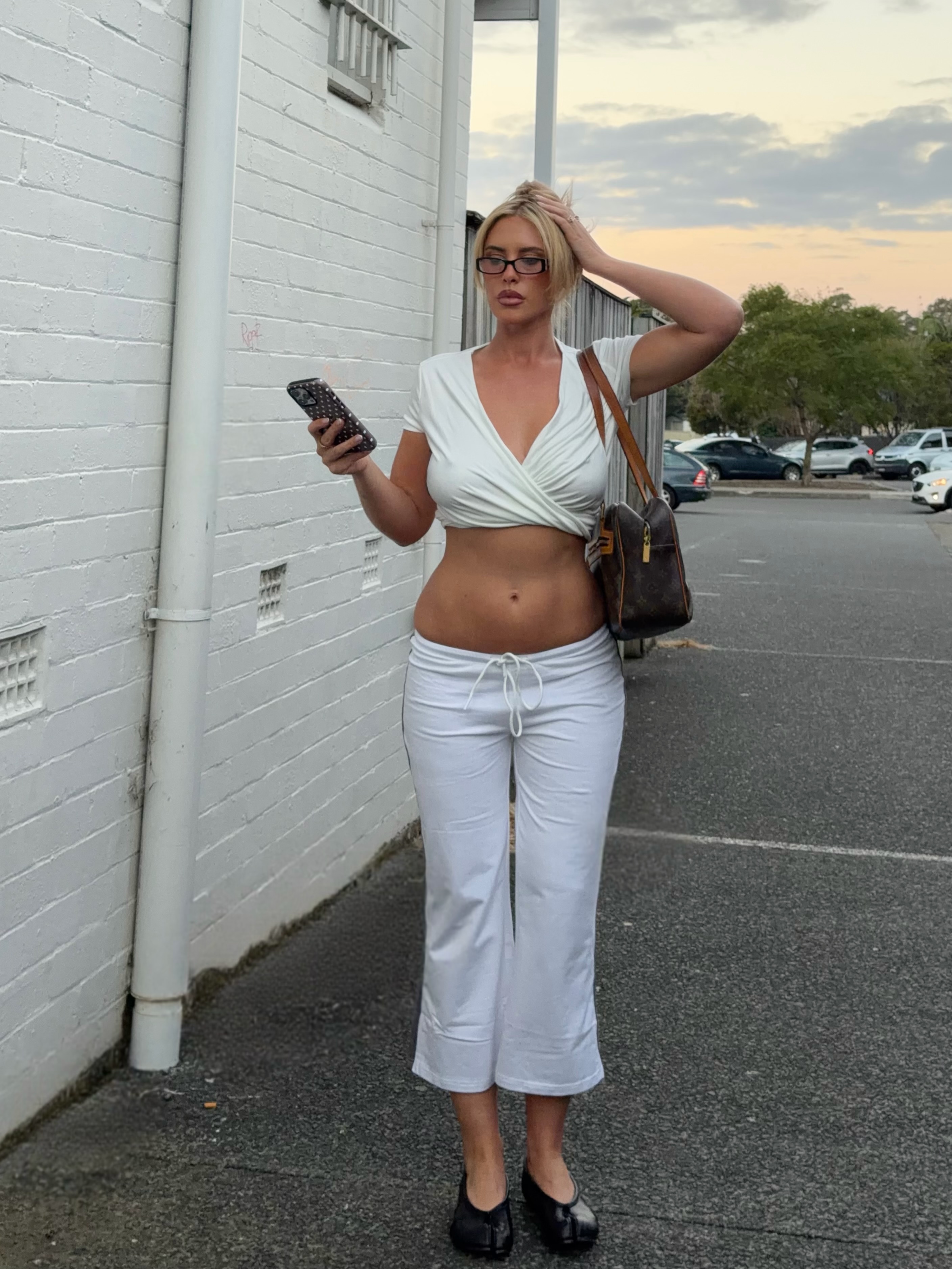 An image of a woman wearing best shoes to wear with capri sweats