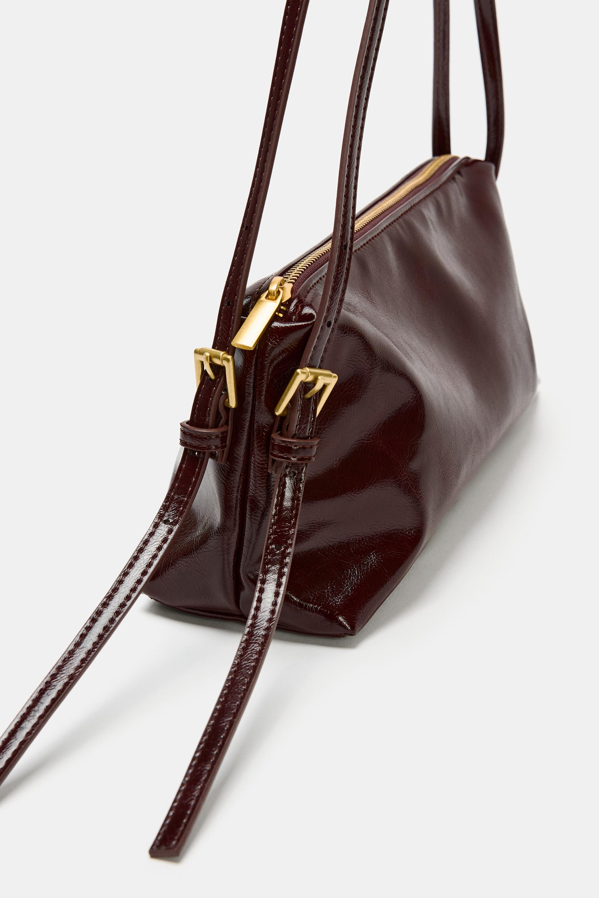 Shoulder Bag With Buckle Detail - Brown - One Size Only
