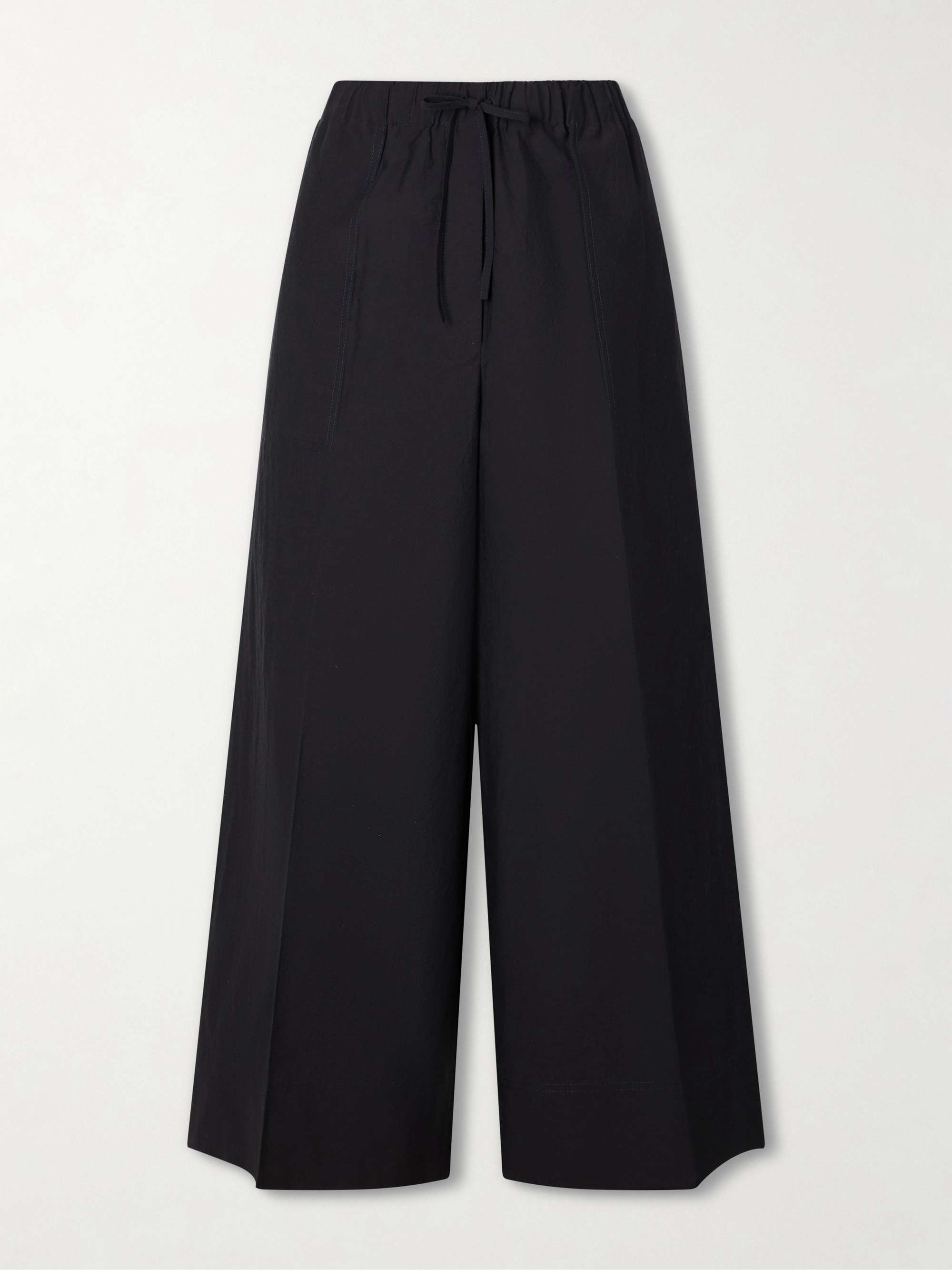 Wide Summer Cotton-Blend Wide-Leg Pants