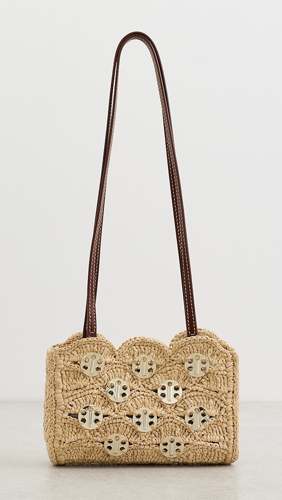 1969 Nano Bag in Raffia With Signature 1969 Discs - Natural/light Gold