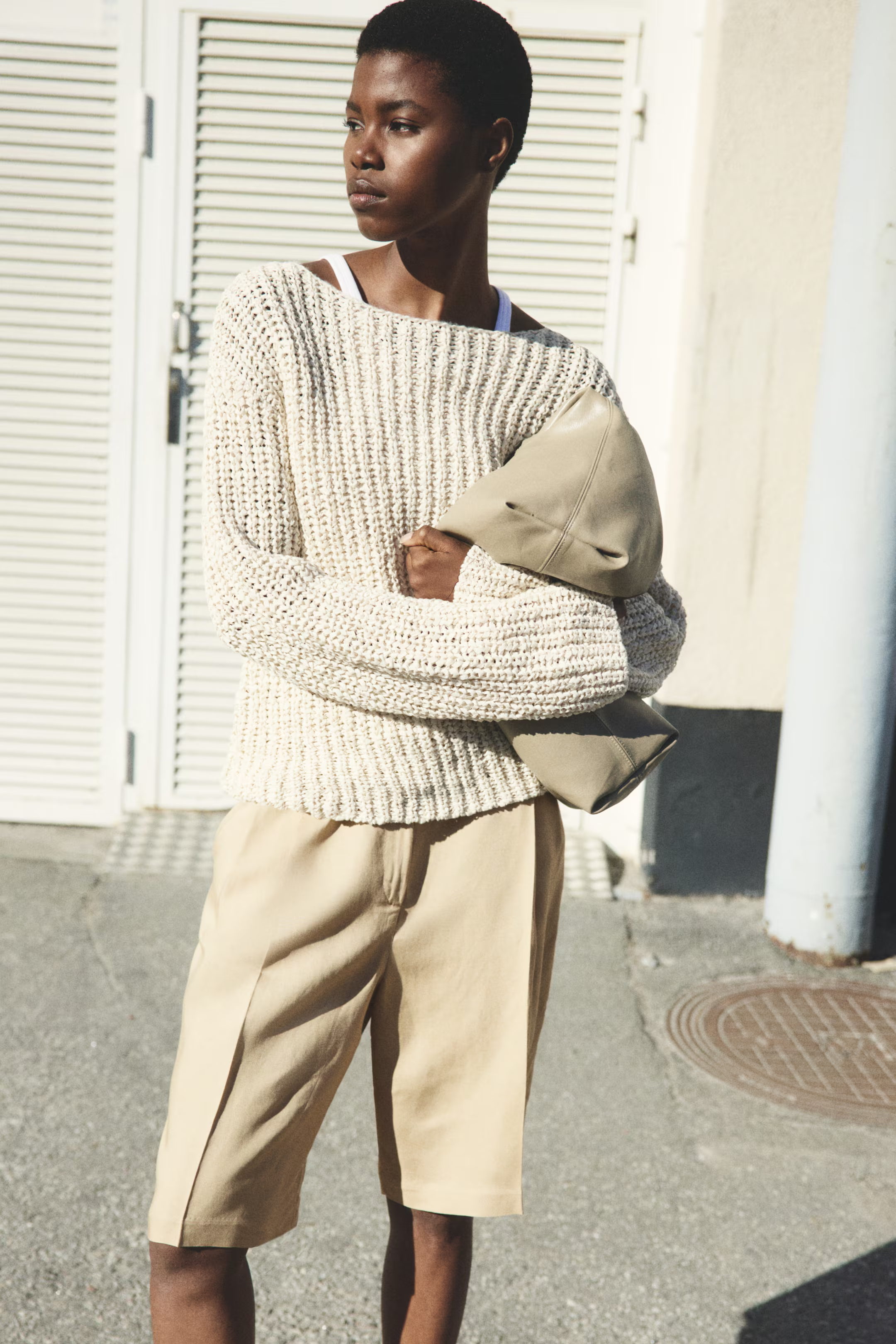 H&M, Linen-Blend Bermuda Shorts