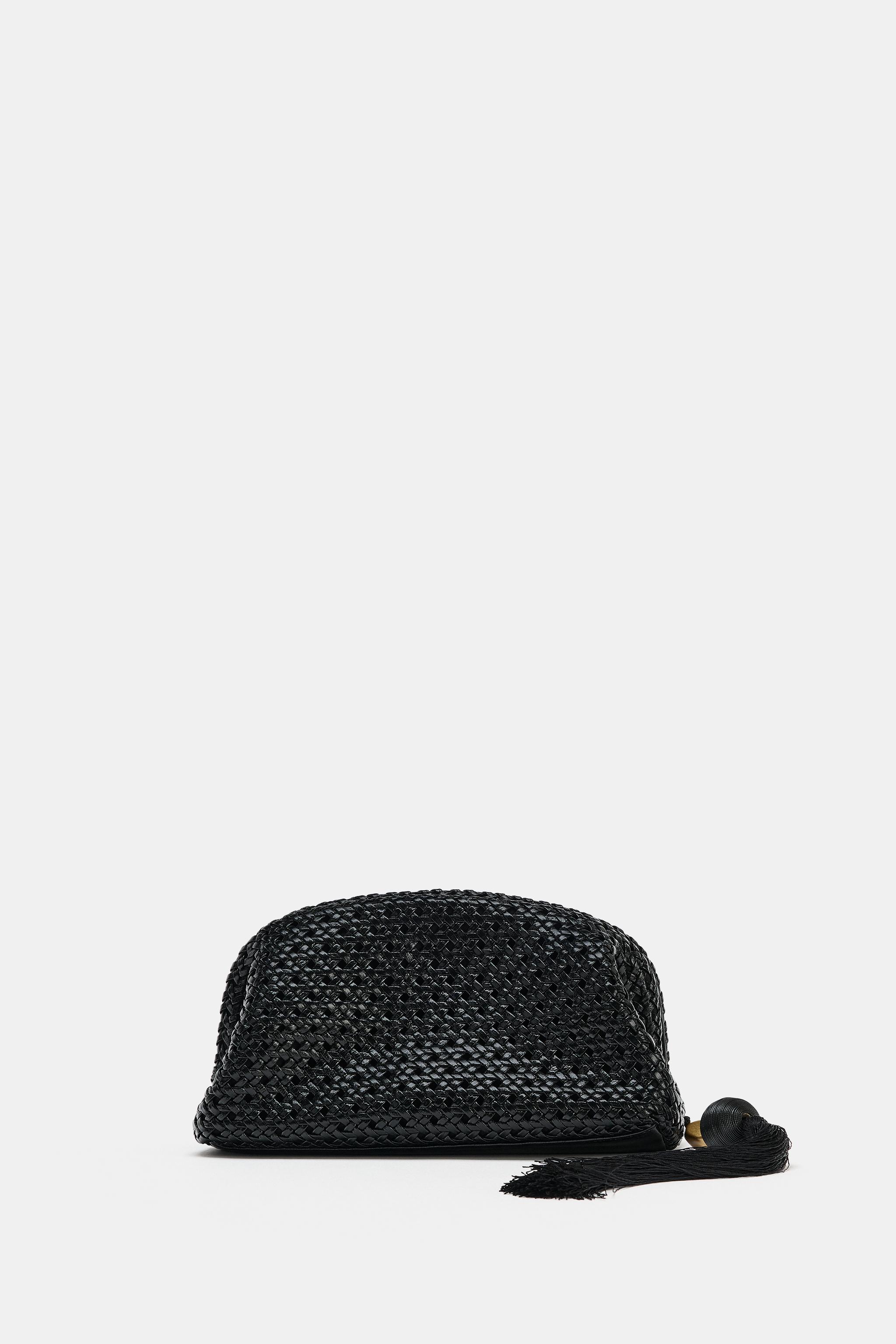Braided Clutch Bag - Black - One Size Only