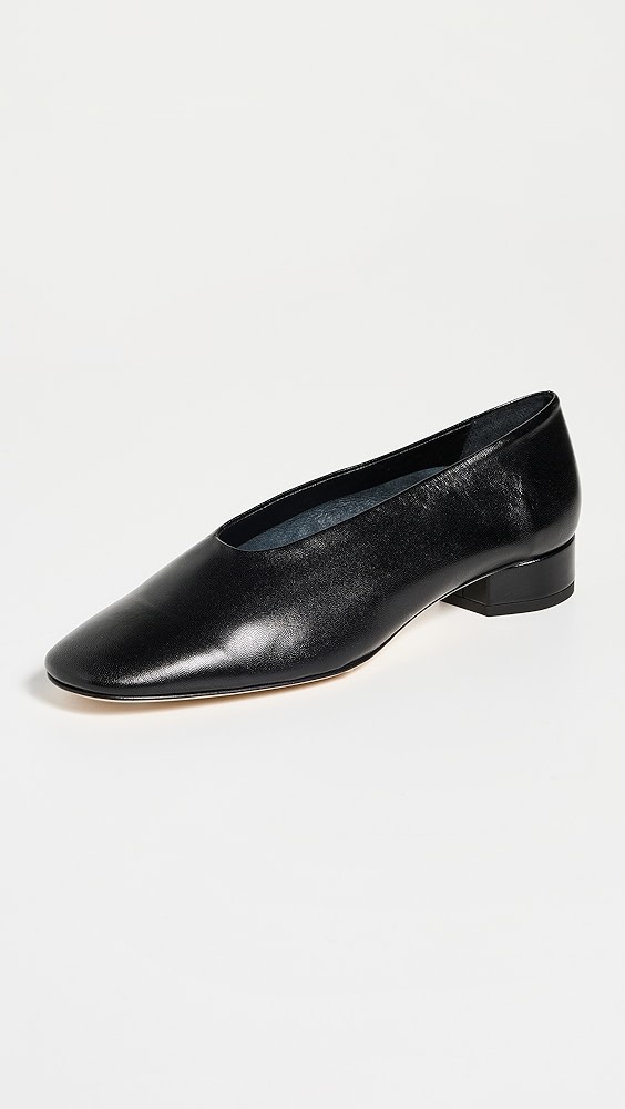 Delia Nappa Leather Heels - Black