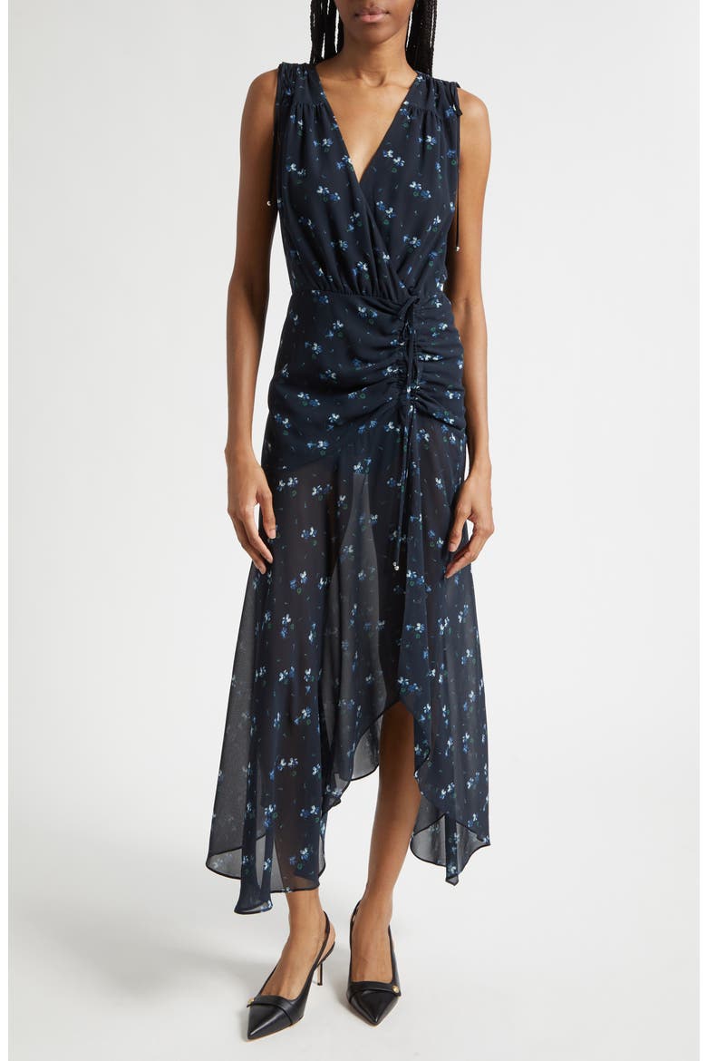 Dovima Floral Sleeveless Asymmetric Maxi Dress