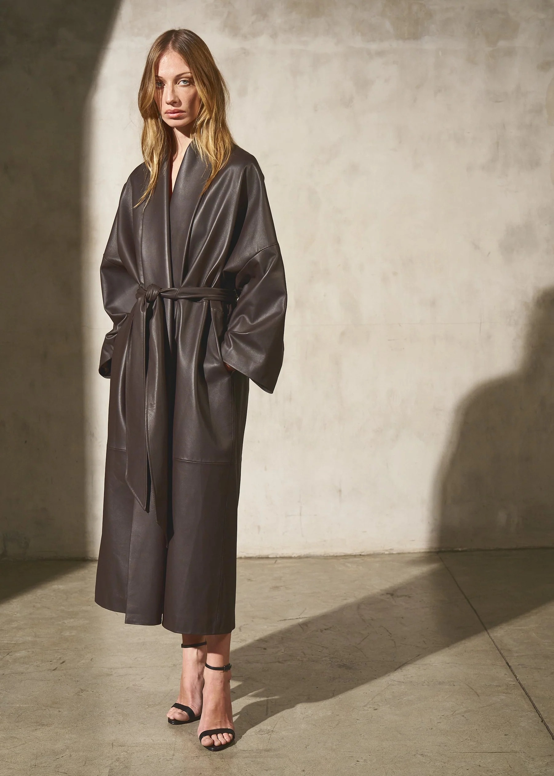 Auter, Leather Cape Coat