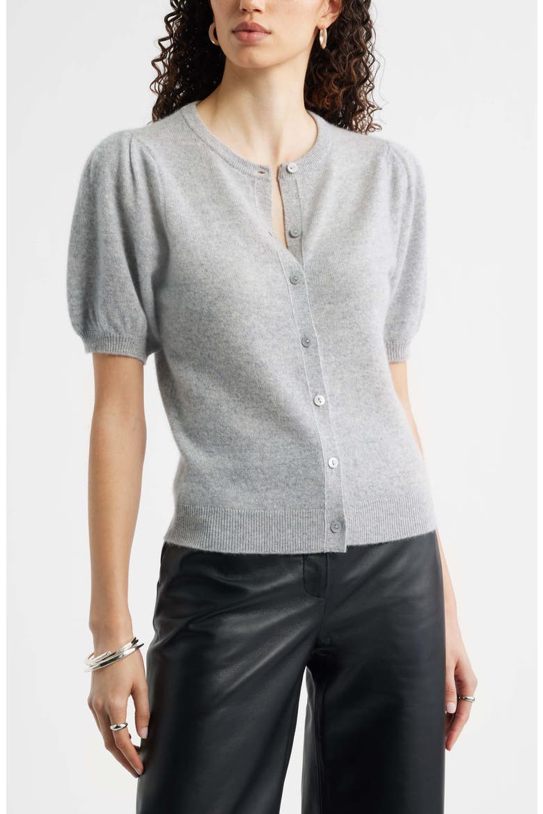 Puff Sleeve Cashmere Cardigan