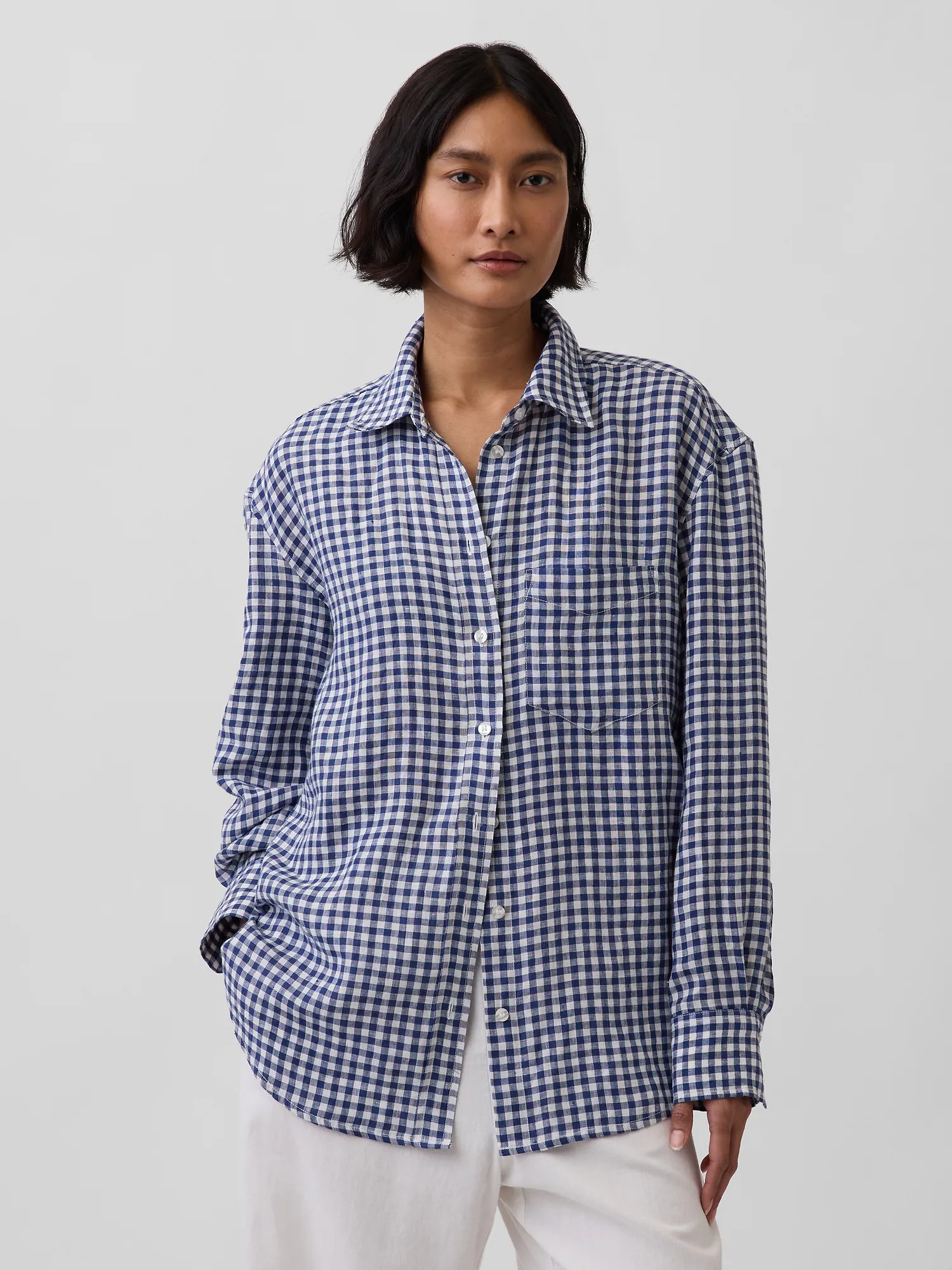 gap, 100% Linen Oversized Shirt