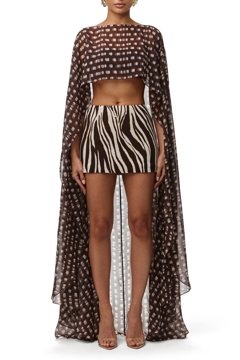 Polka Dot Illusion Chiffon Cape