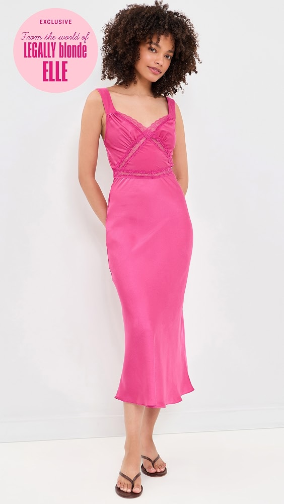Emory Lace Slip Dress - Hot Pink