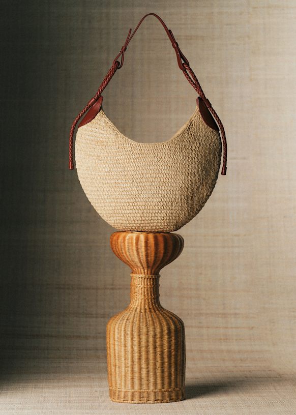 The Gaston Crescent Bag - Beige - Raffia - Sézane