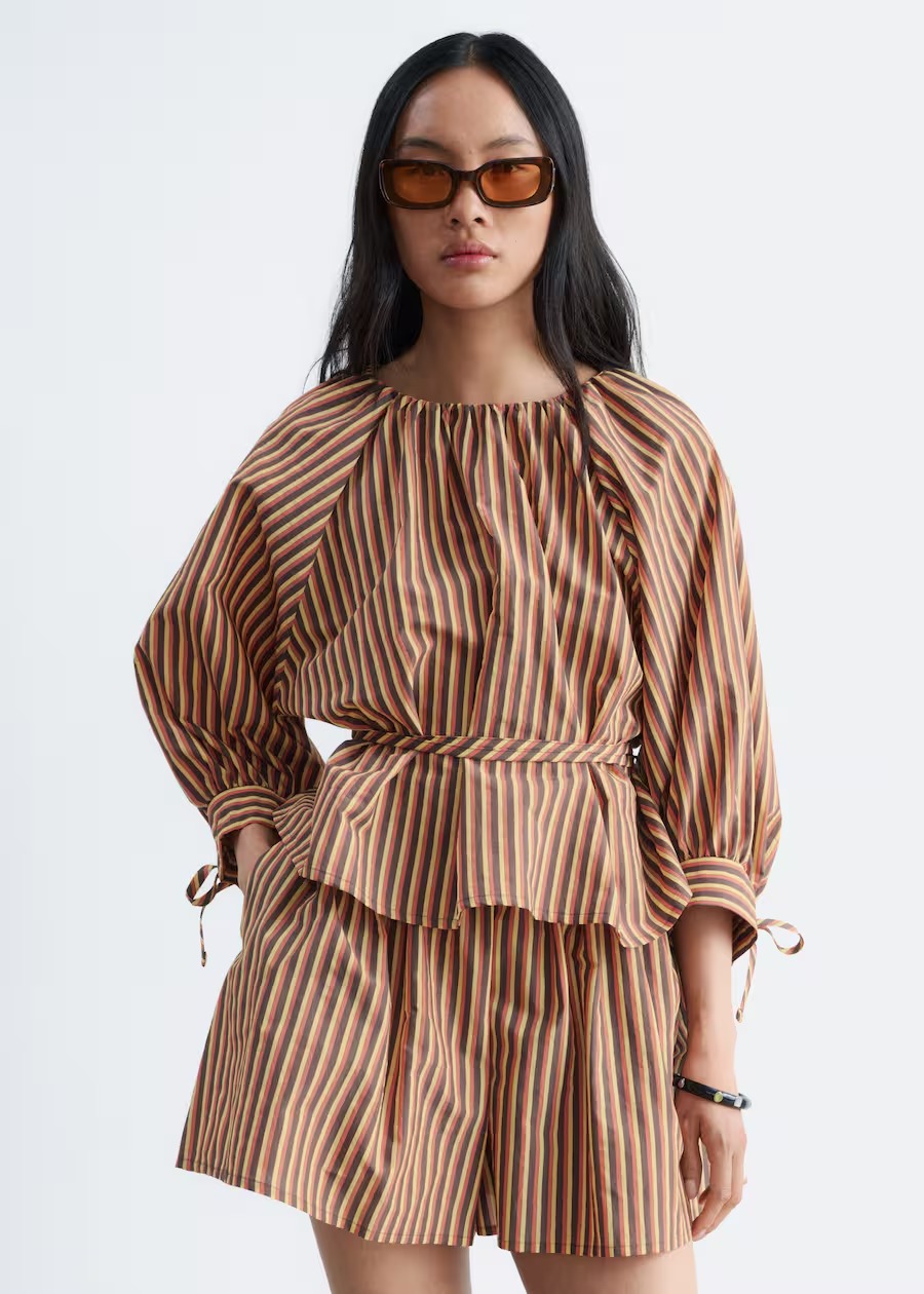 Drawstring Cuff Blouse