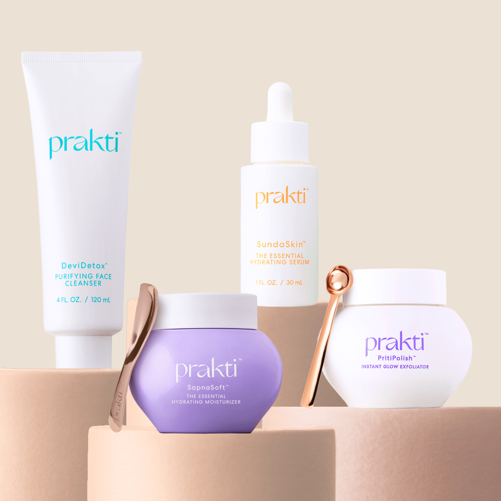 4 Step Skincare Set | Cleanser + Exfoliator + Serum + Moisturizer | Raniritual