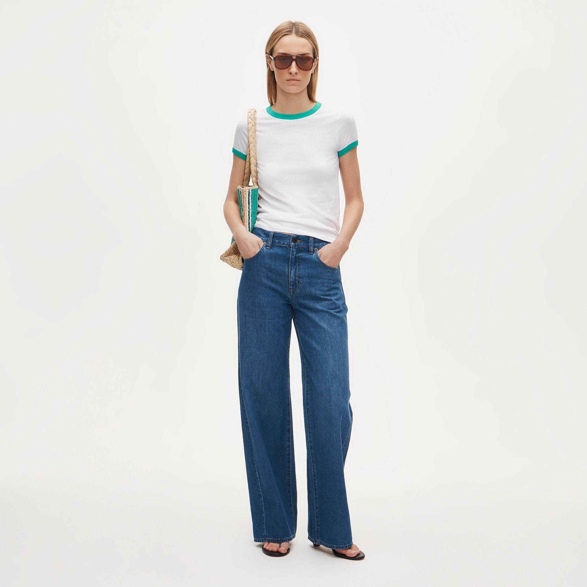 J.Crew, Vintage Jersey Ringer T-Shirt in Stripe