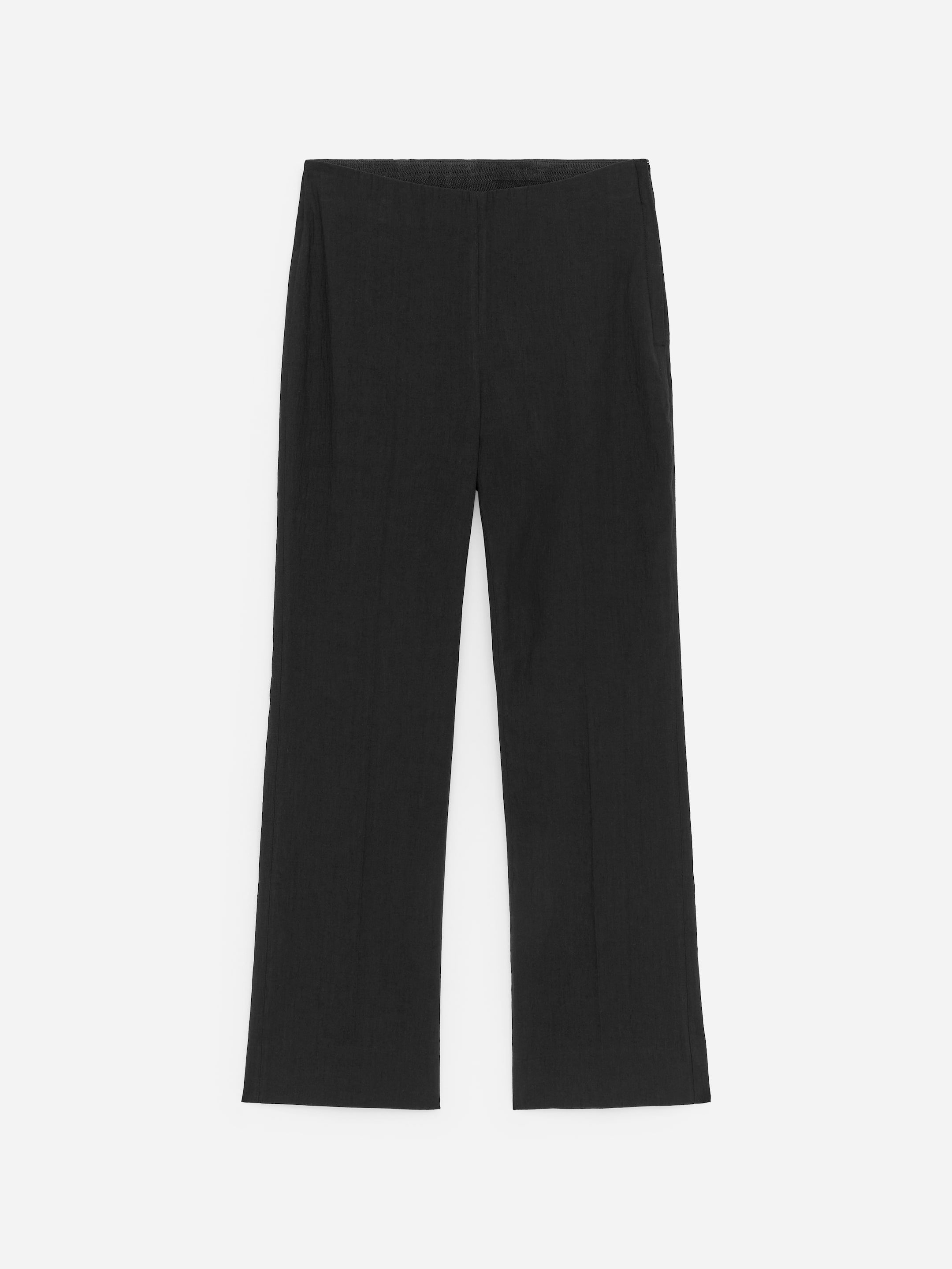 Linen-Cotton Kick-Flare Trousers &ndash; Black &ndash; Women &ndash; Arket Gb