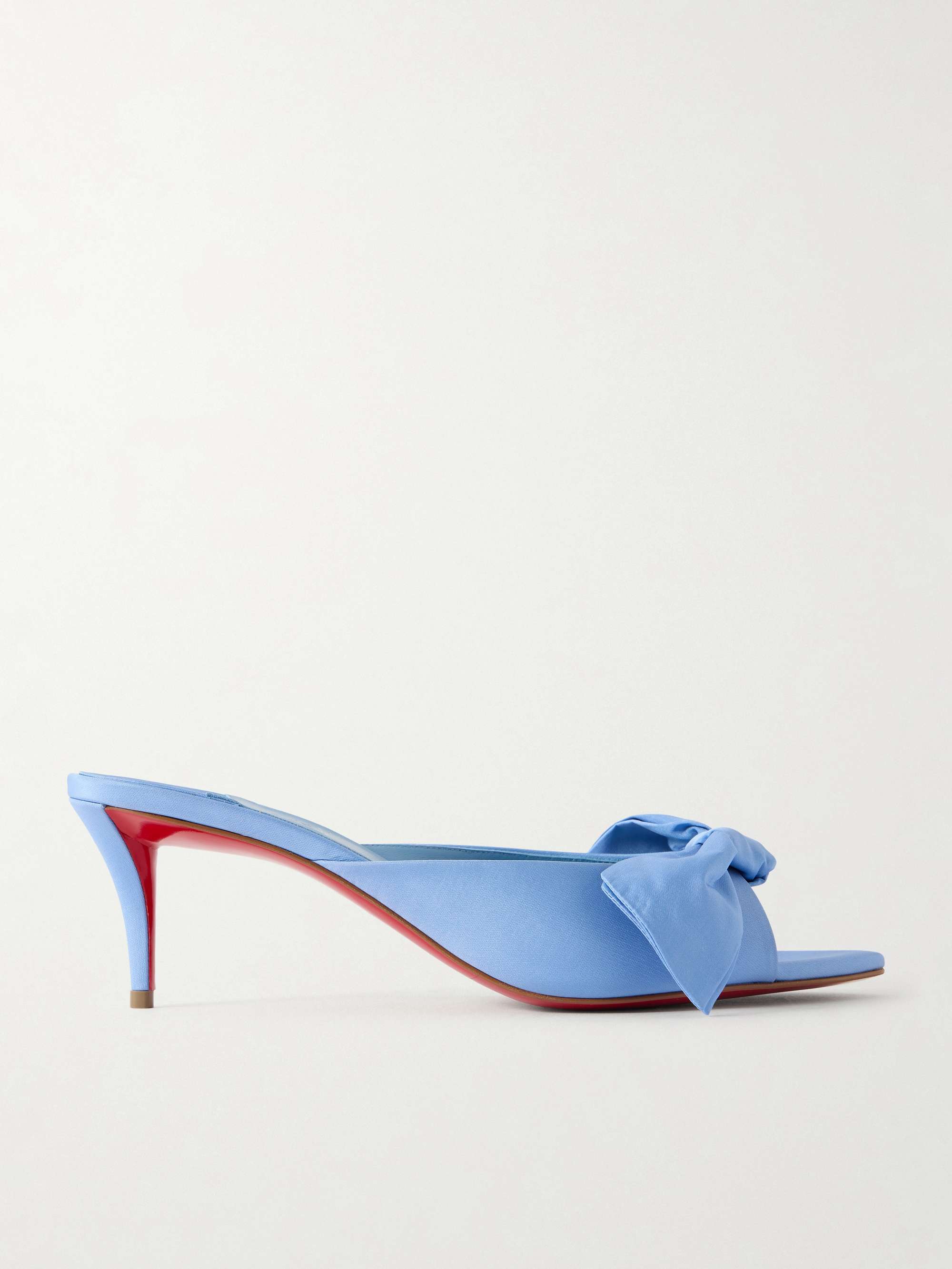 Mulazee Bow-Embellished Crepe De Chine Mules