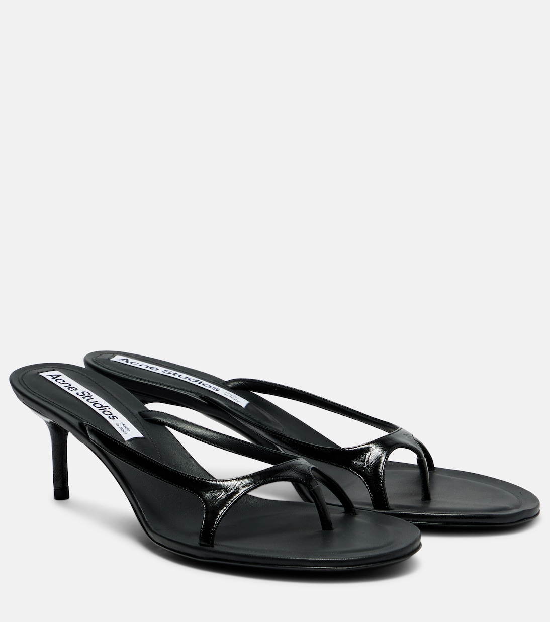 60 Patent Leather Sandals in Black - Acne Studios