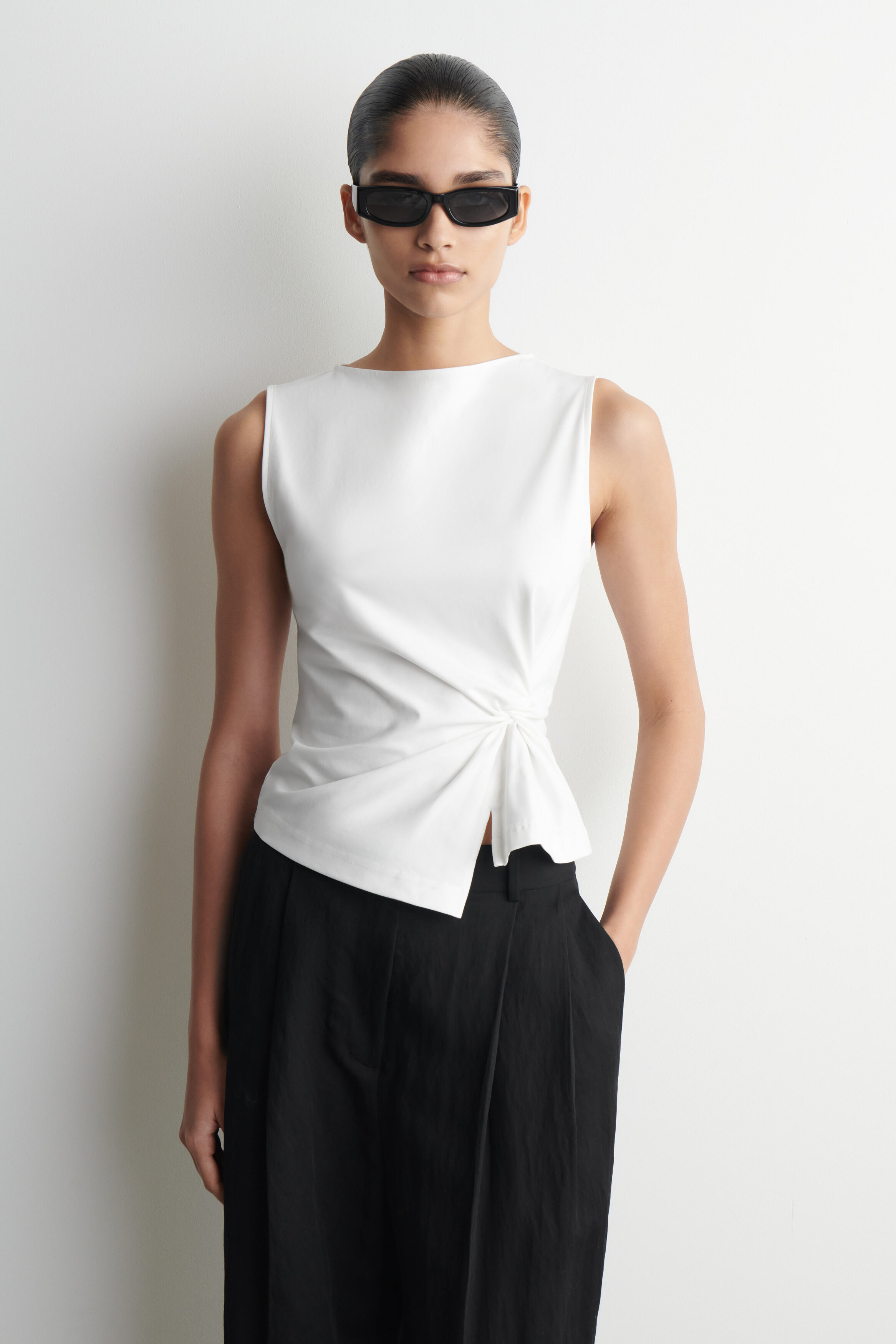 Twist-Detail Jersey Top