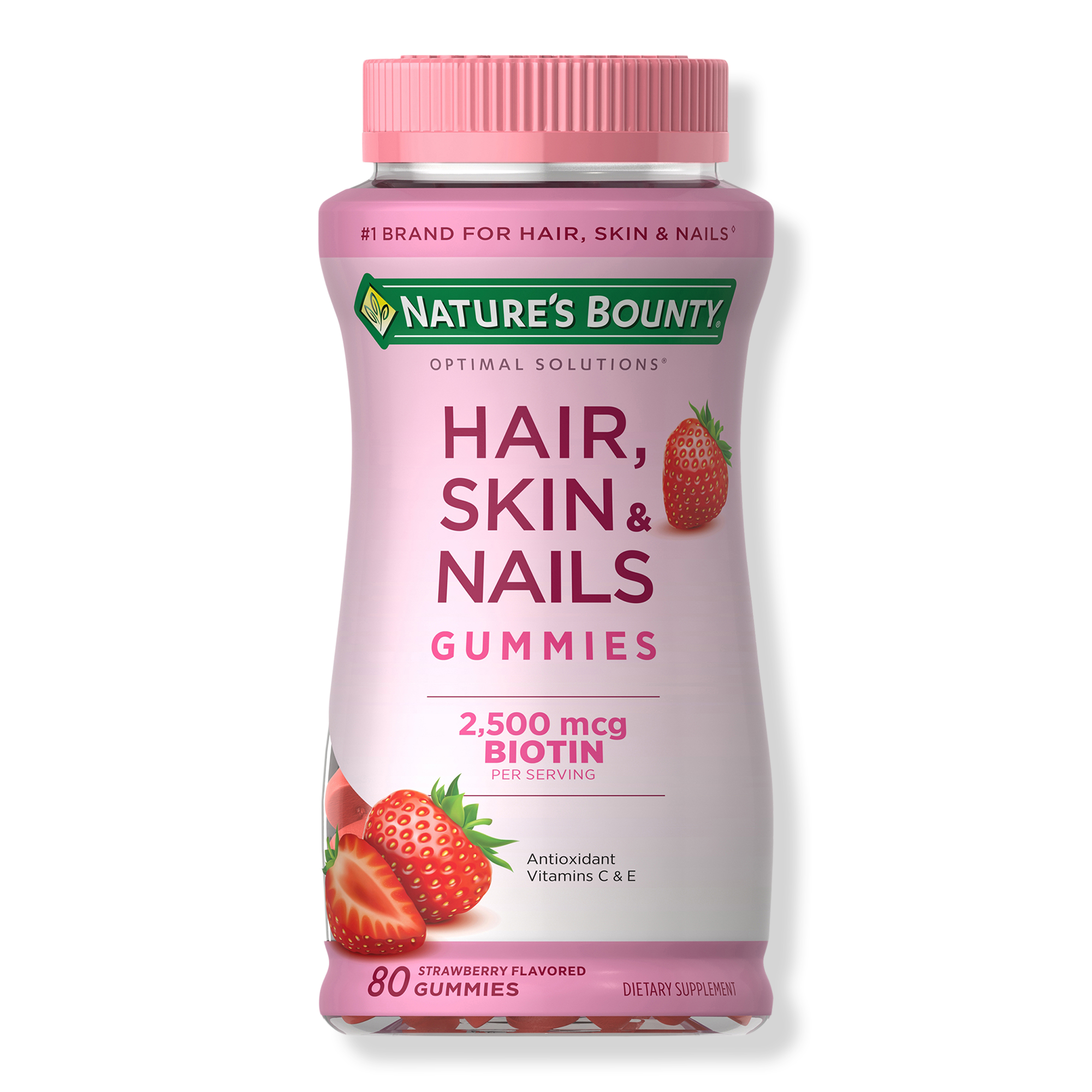Strawberry Hair, Skin & Nails Gummy Vitamins With Biotin