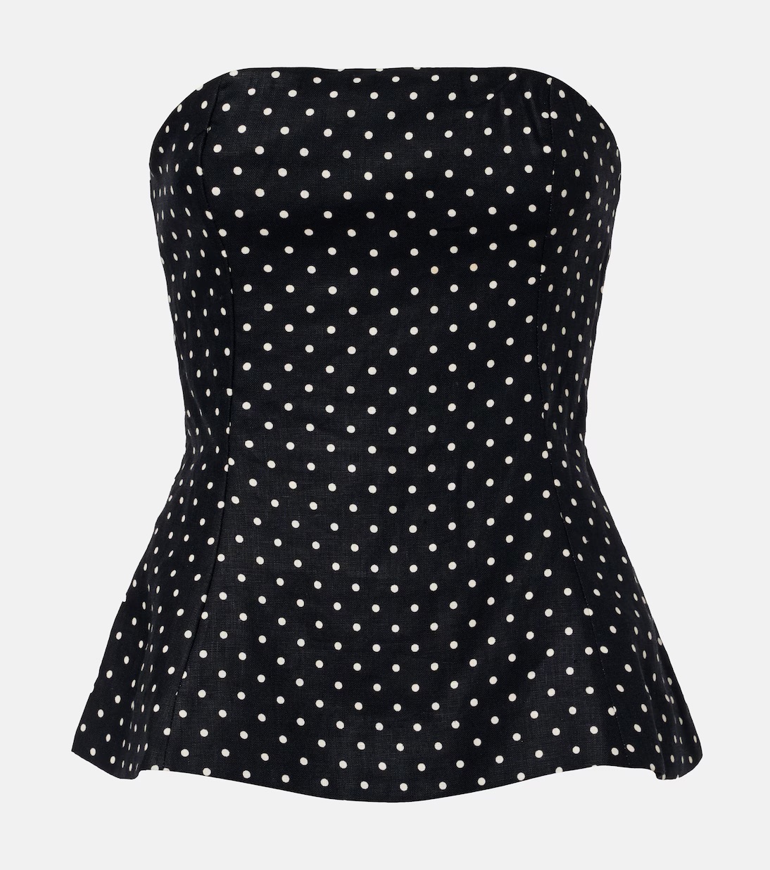 FAITHFULL, Petro polka-dot peplum linen top