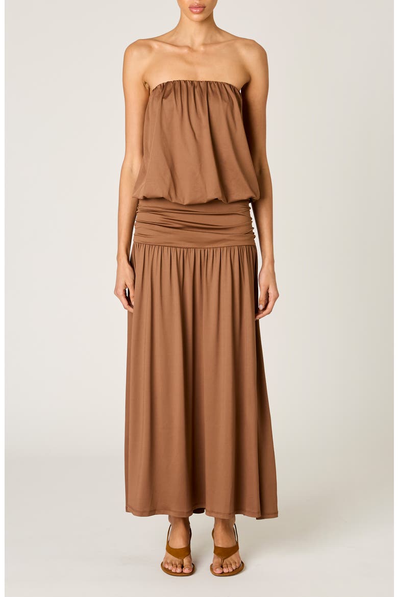 La Cienega Strapless Blouson Maxi Dress