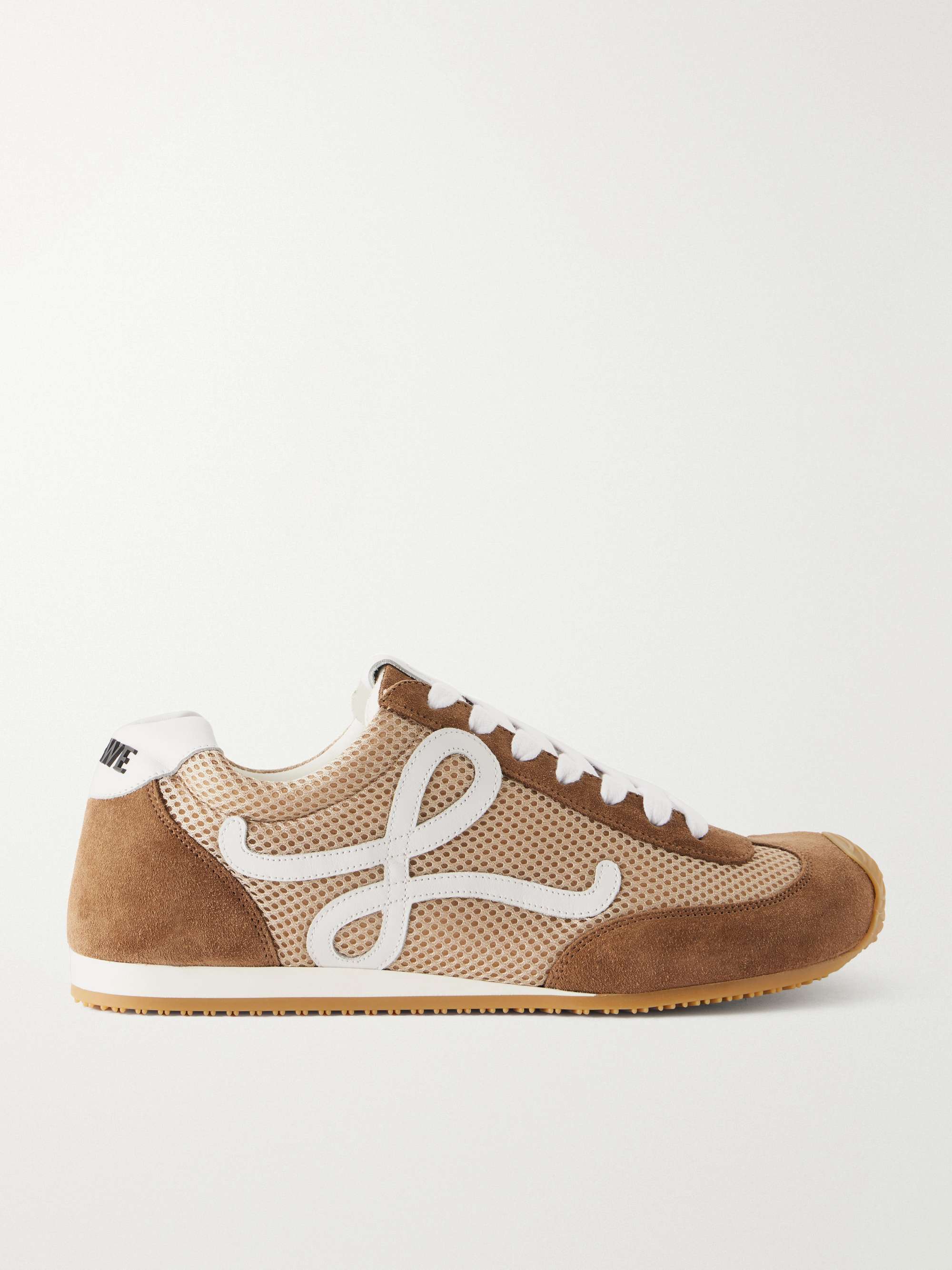 Ballet Runner 2.0 Logo-Appliqu&eacute;d Suede-Trimmed Mesh Sneakers