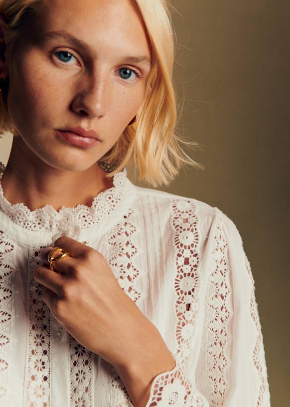 Rym Shirt - Ecru - Cotton - S&eacute;zane