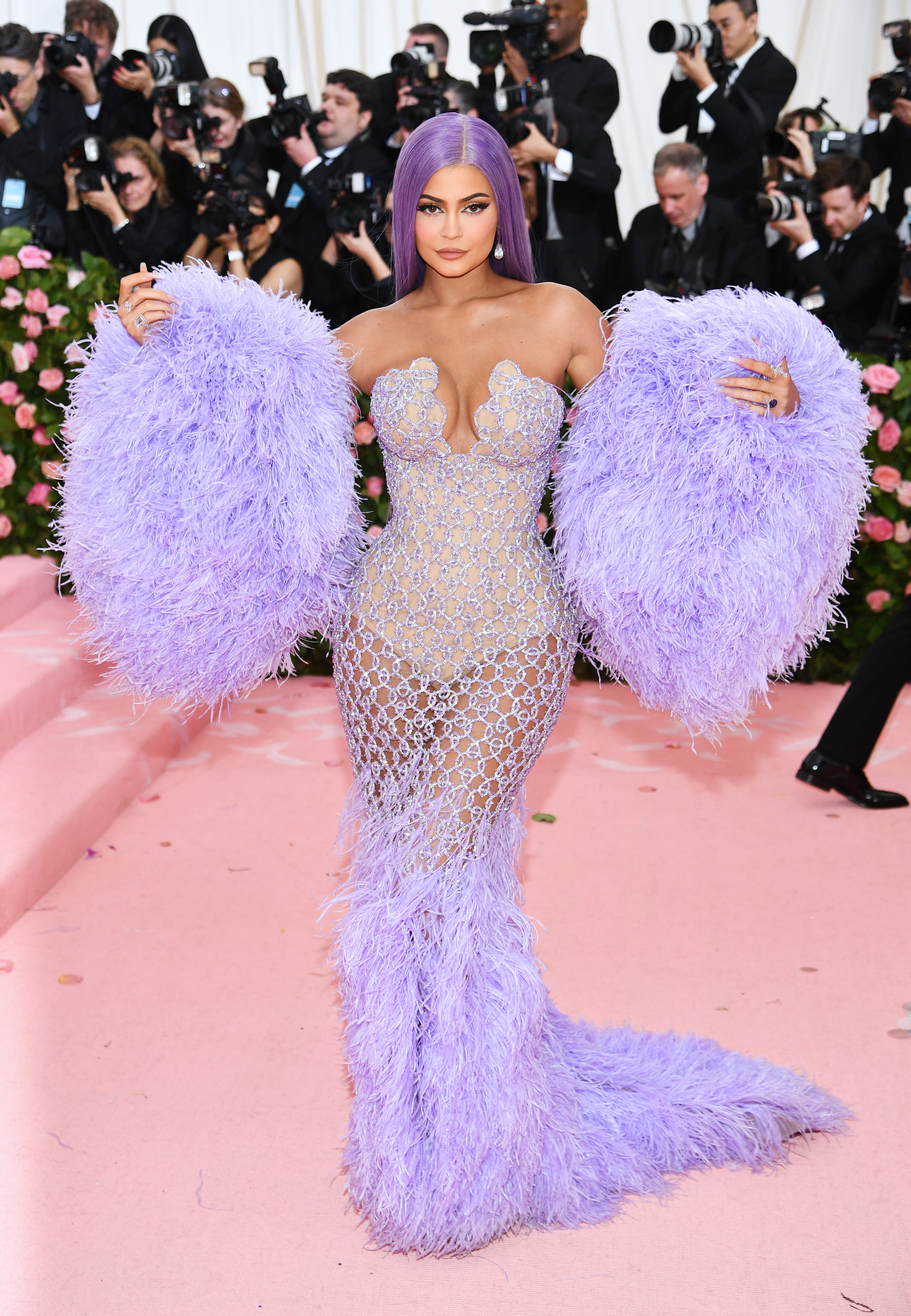 Kylie Jenner on a red carpet in 2019.