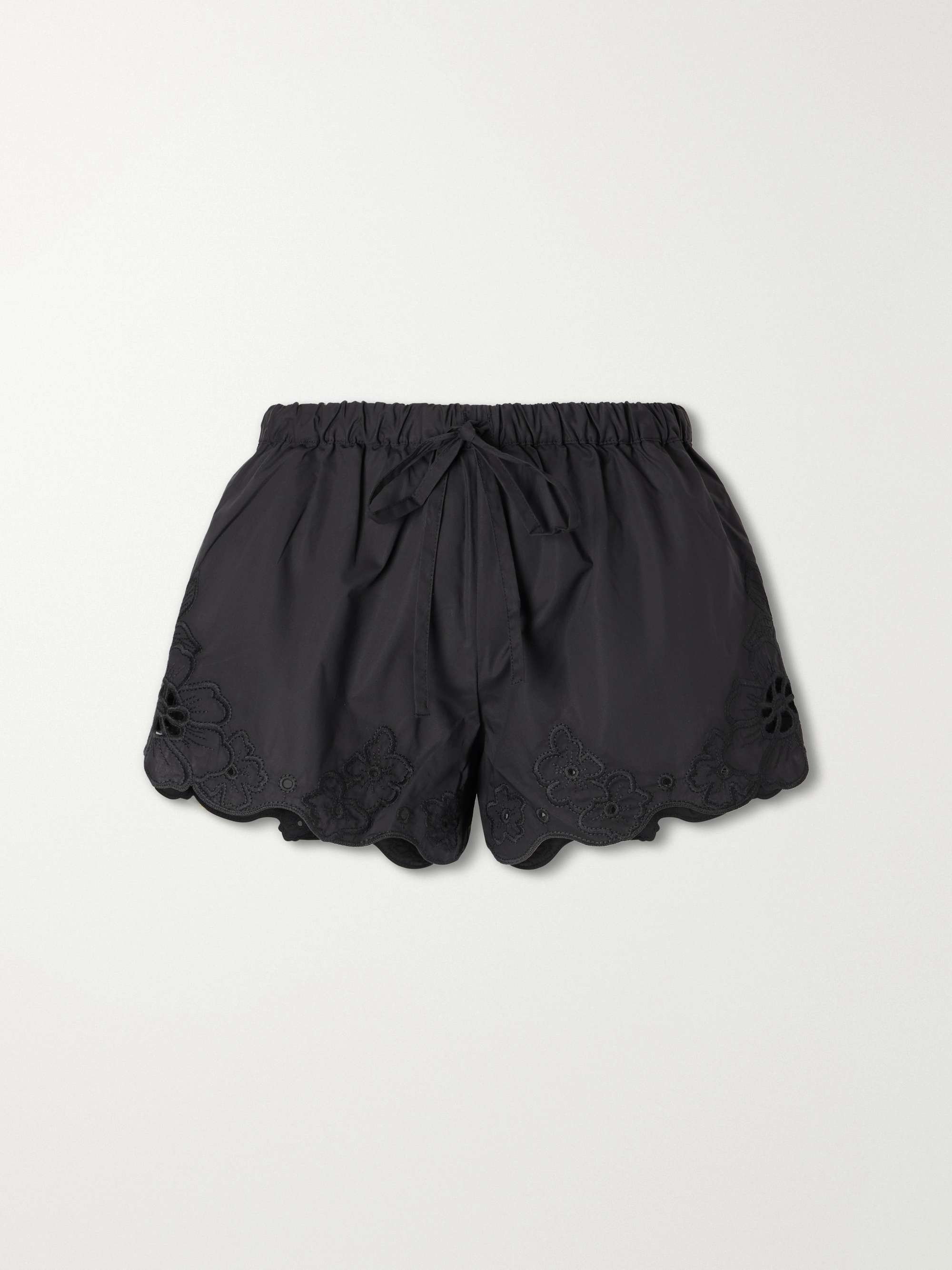 Klara Broderie-Anglaise Cotton Mini Shorts