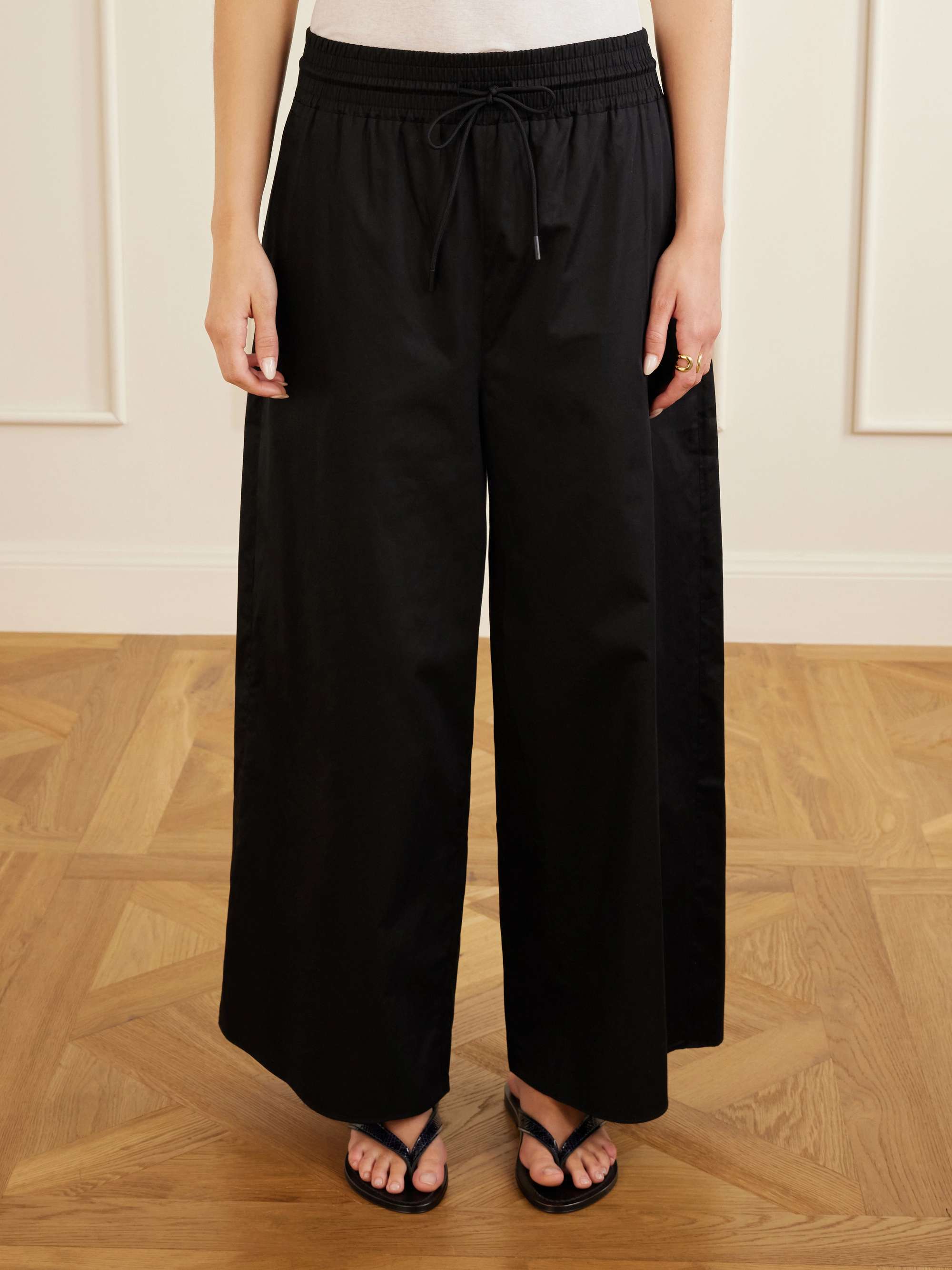 Cotton Wide-Leg Pants