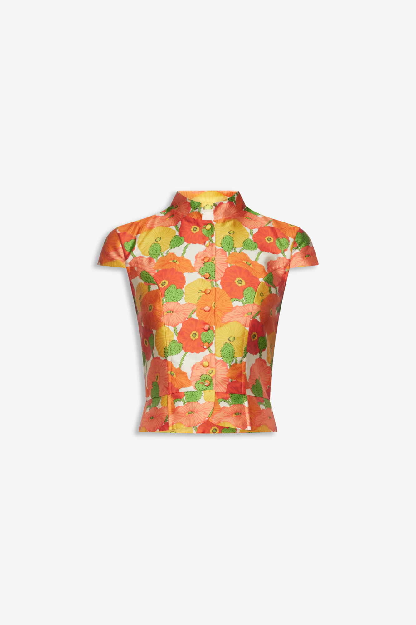 Satin Summer Top — Multicolour Floral - Xs