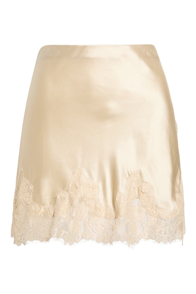 Carolina Lace Trim Silk Miniskirt