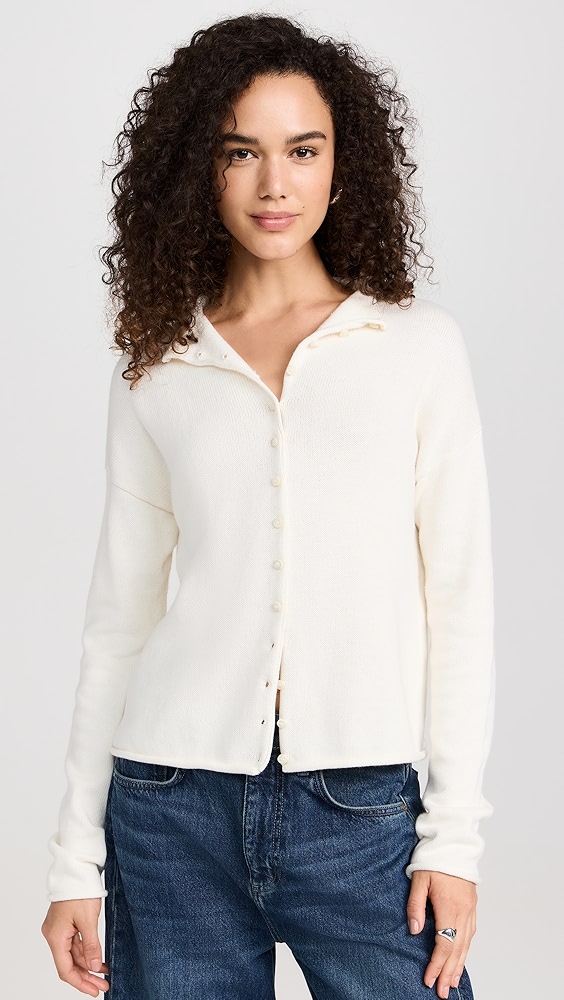 Taylor Rollneck Cardigan - Ivory