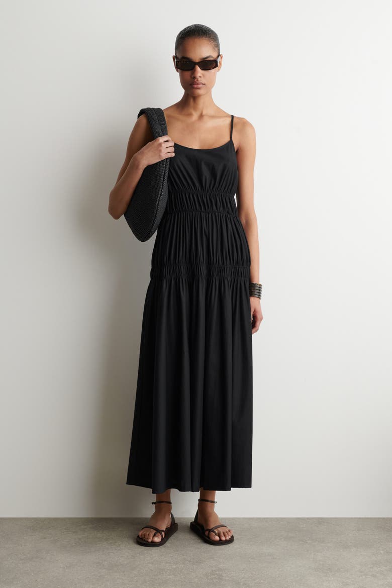 Gathered Jersey Midi Dress