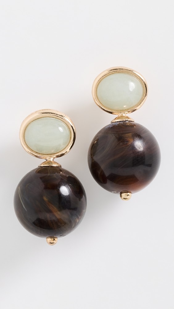 SHASHI Alice Gemstone Earrings - Turquoise/tortoise