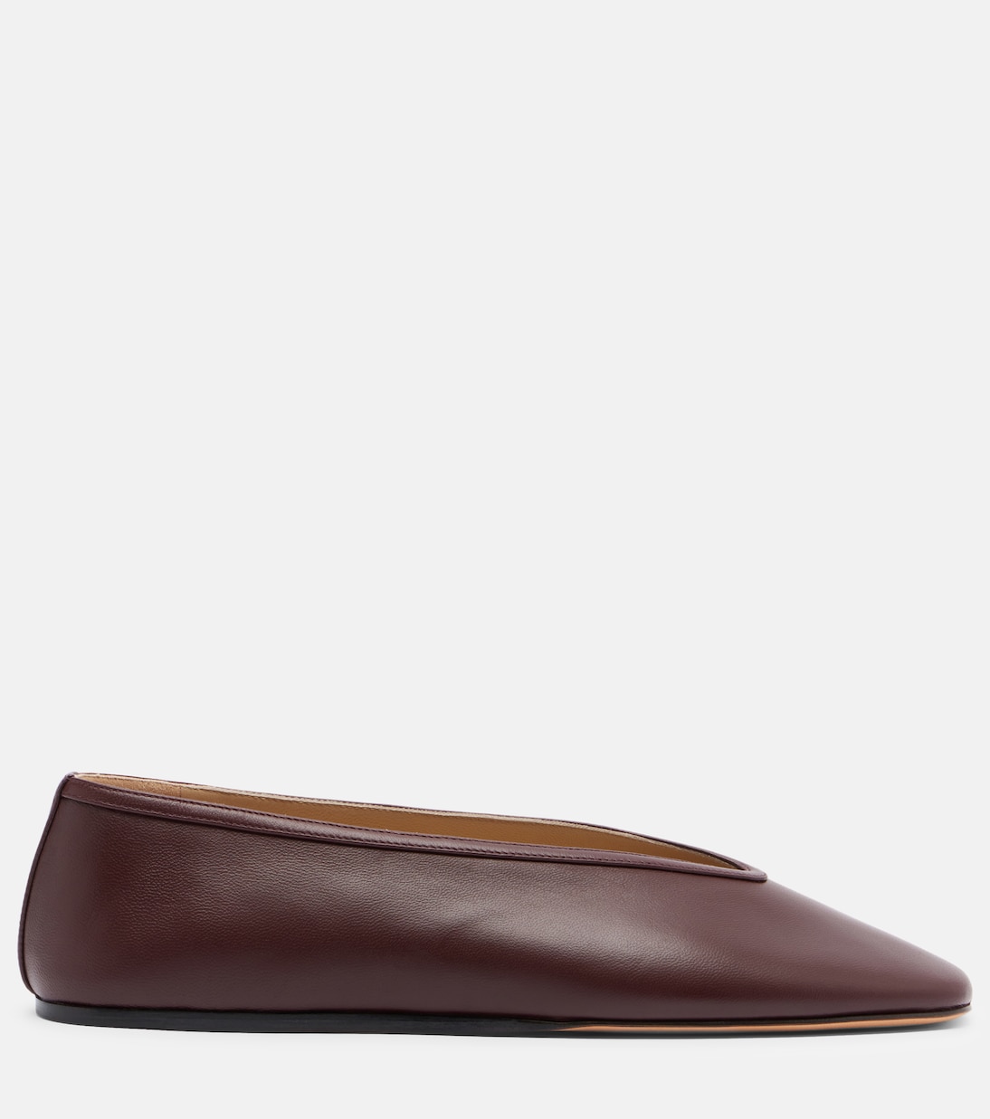 Luna Leather Ballet Flats in Burgundy - Le Monde Beryl