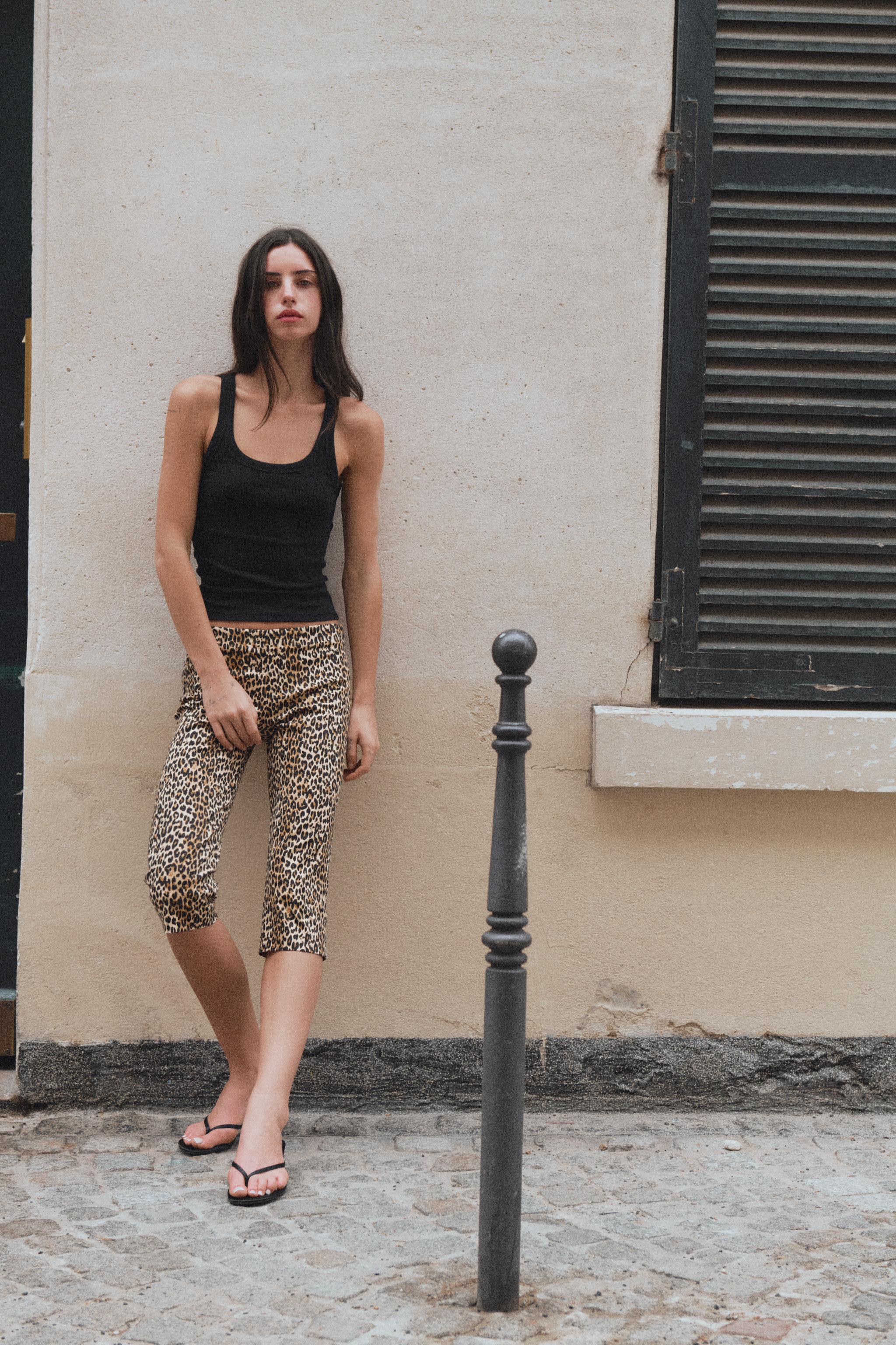 Animal Print Capris - Leopard - Xs