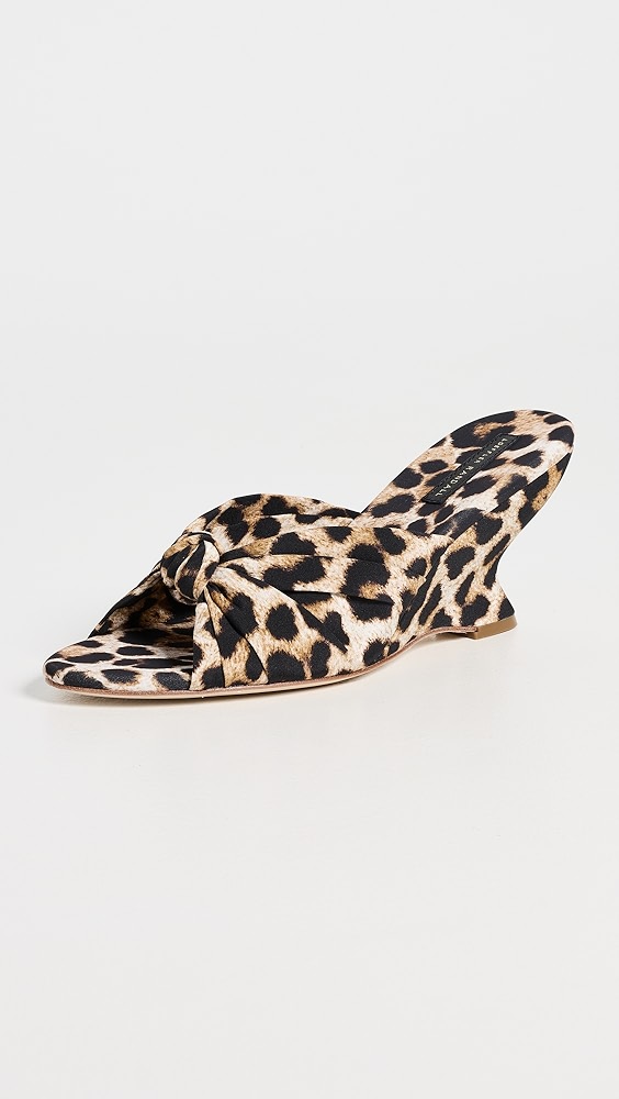 Marsy Angled Wedge Sandals - Leopard
