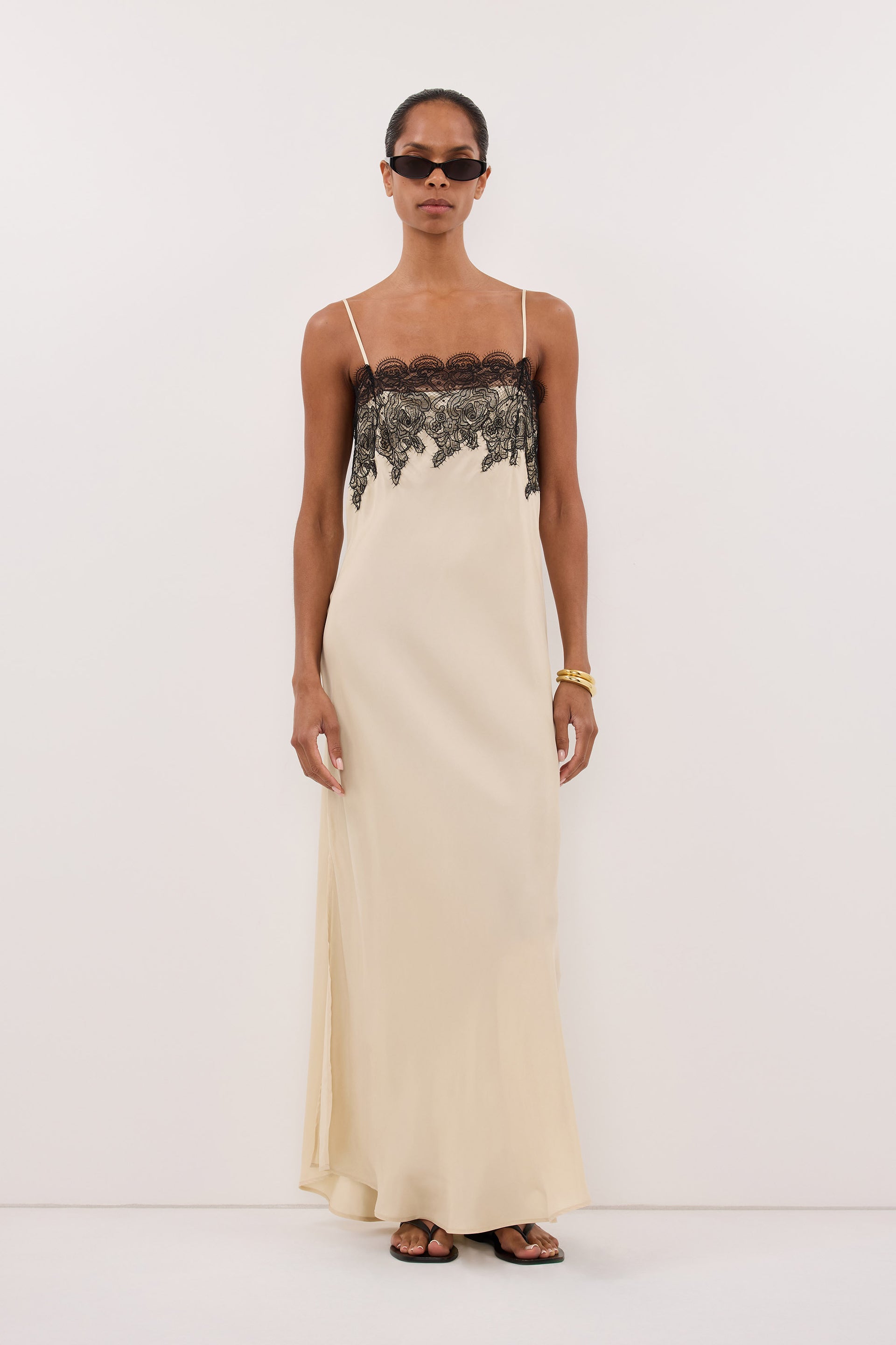 Mina Straw Cupro Lace Midi Dress - 0 / Straw