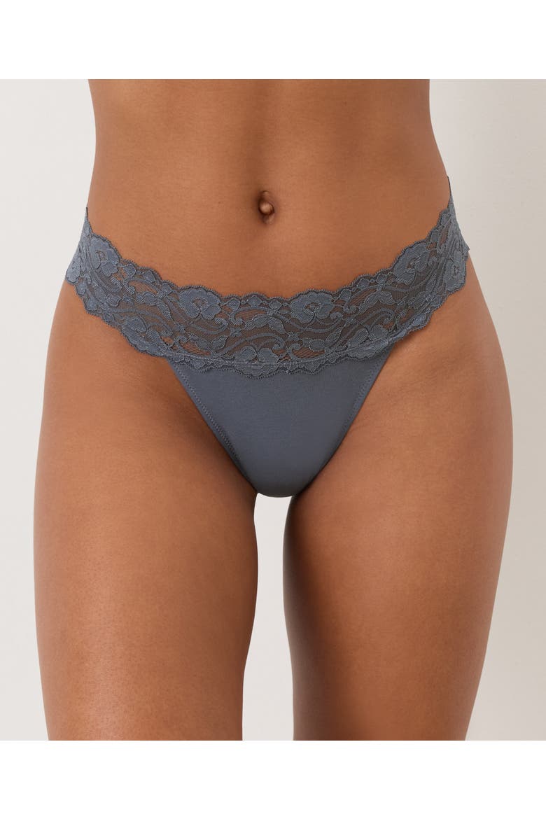 Lace Waist Thong 3-Pack Made With Organic Cotton