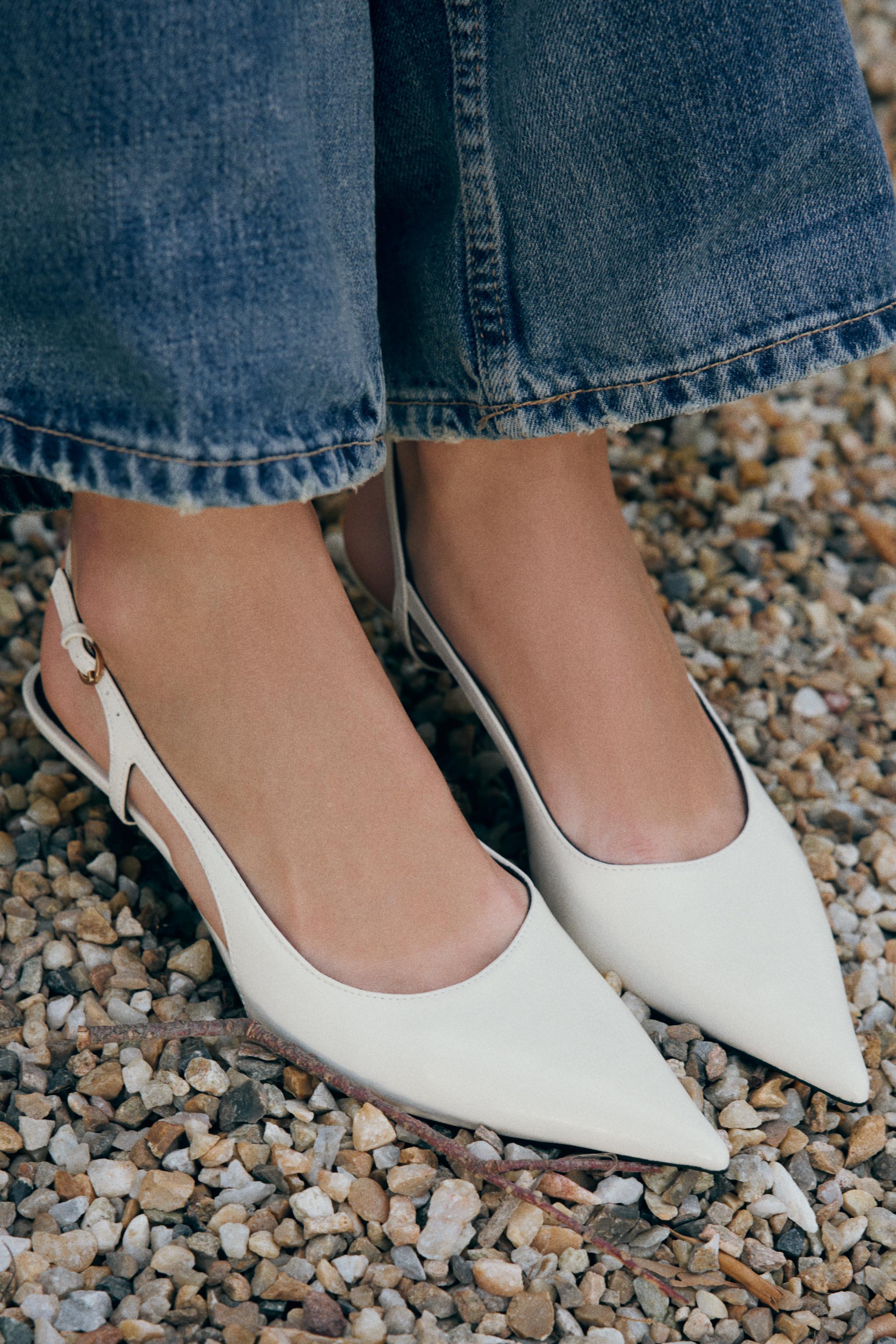 Slingback Heels - Ecru - 5