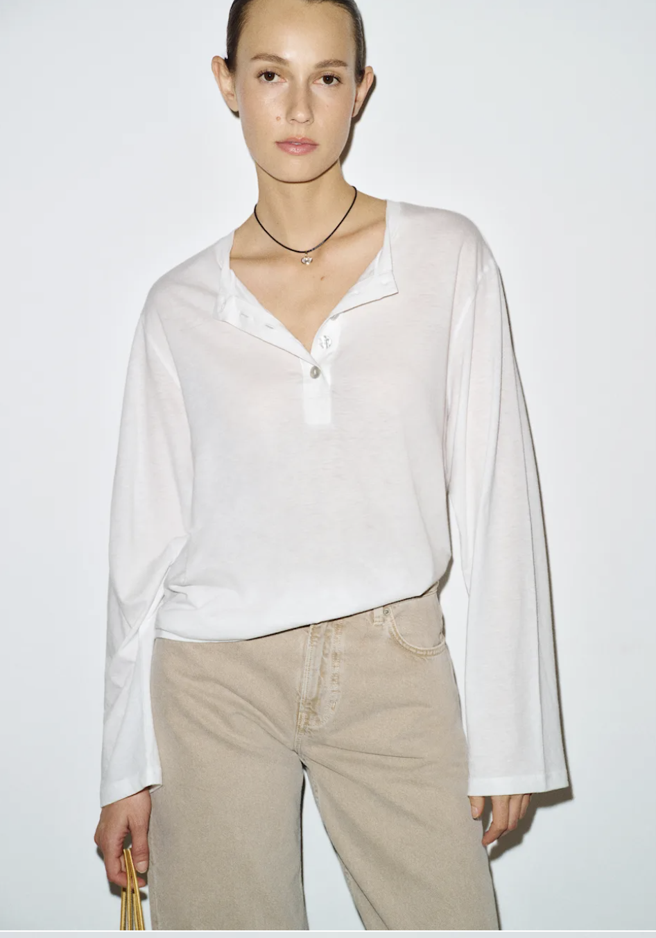 Reformation,  Marcus Oversized Henley Tee