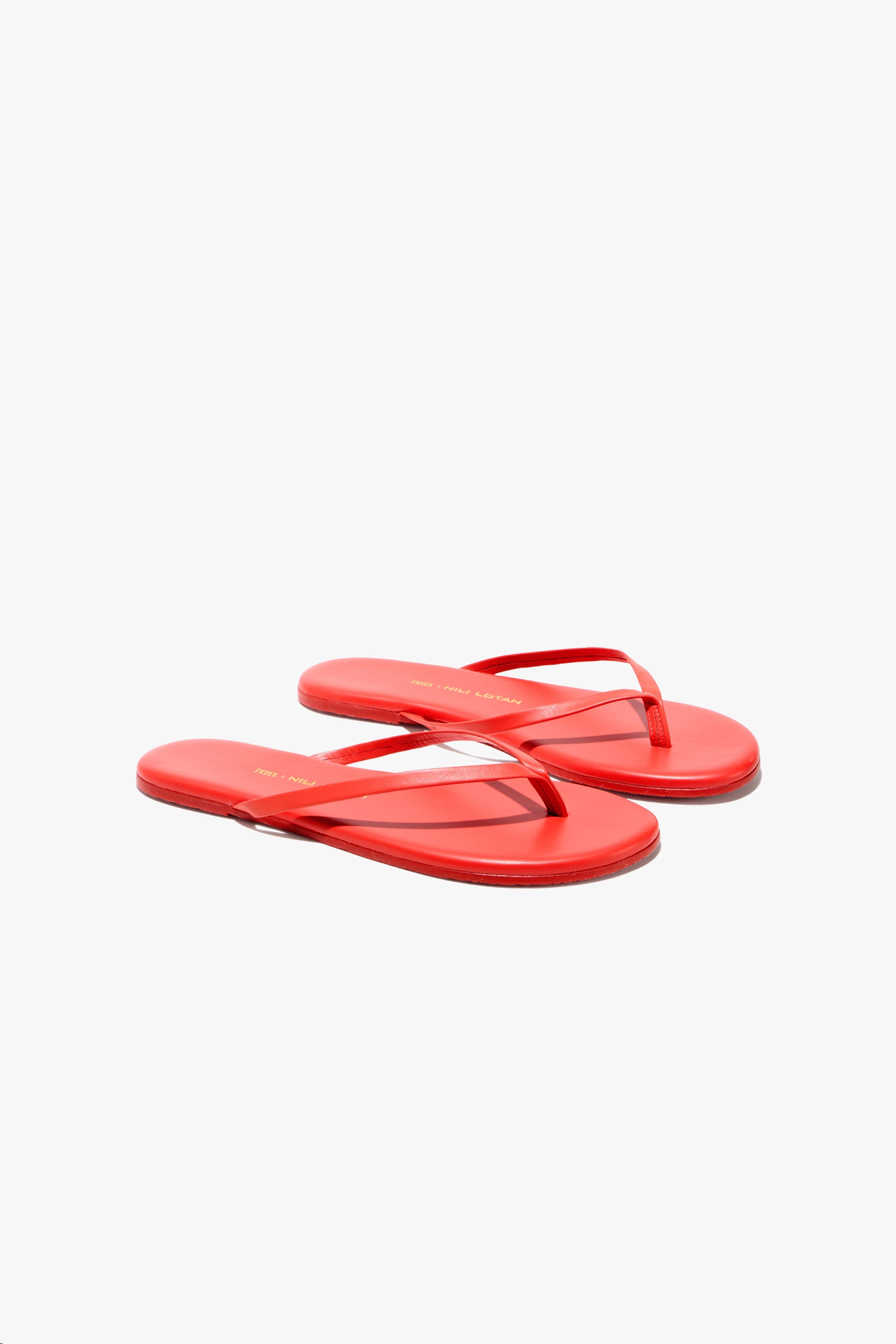 Nl X Tkees Leather Flip Flop - Red / 6