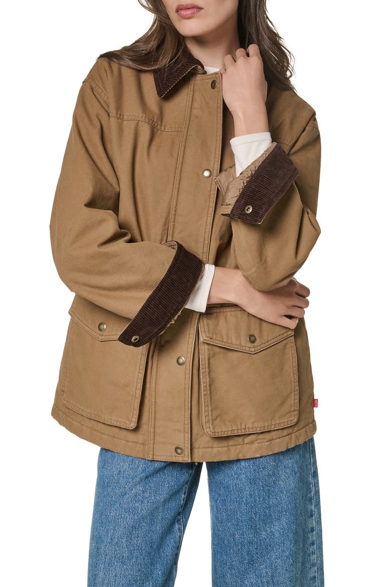Corduroy Collar Military Jacket