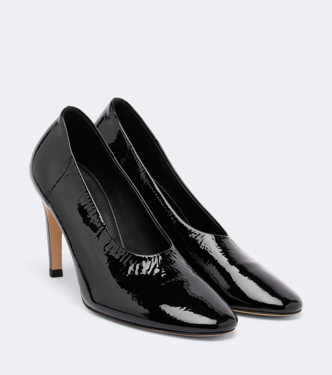 Slip Patent Leather Pumps in Black - Toteme