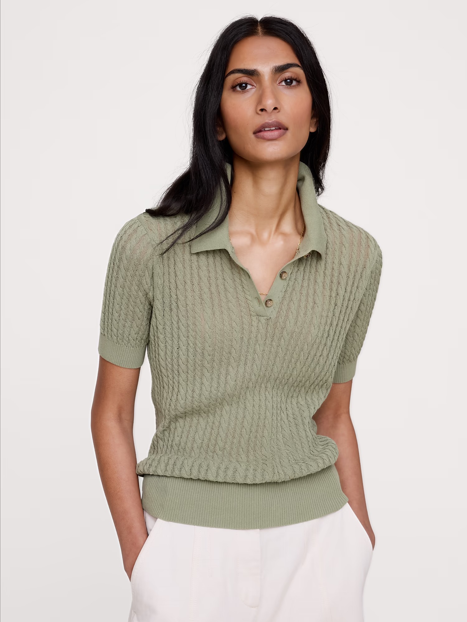 Banana Republic, Crinkle Knit Polo