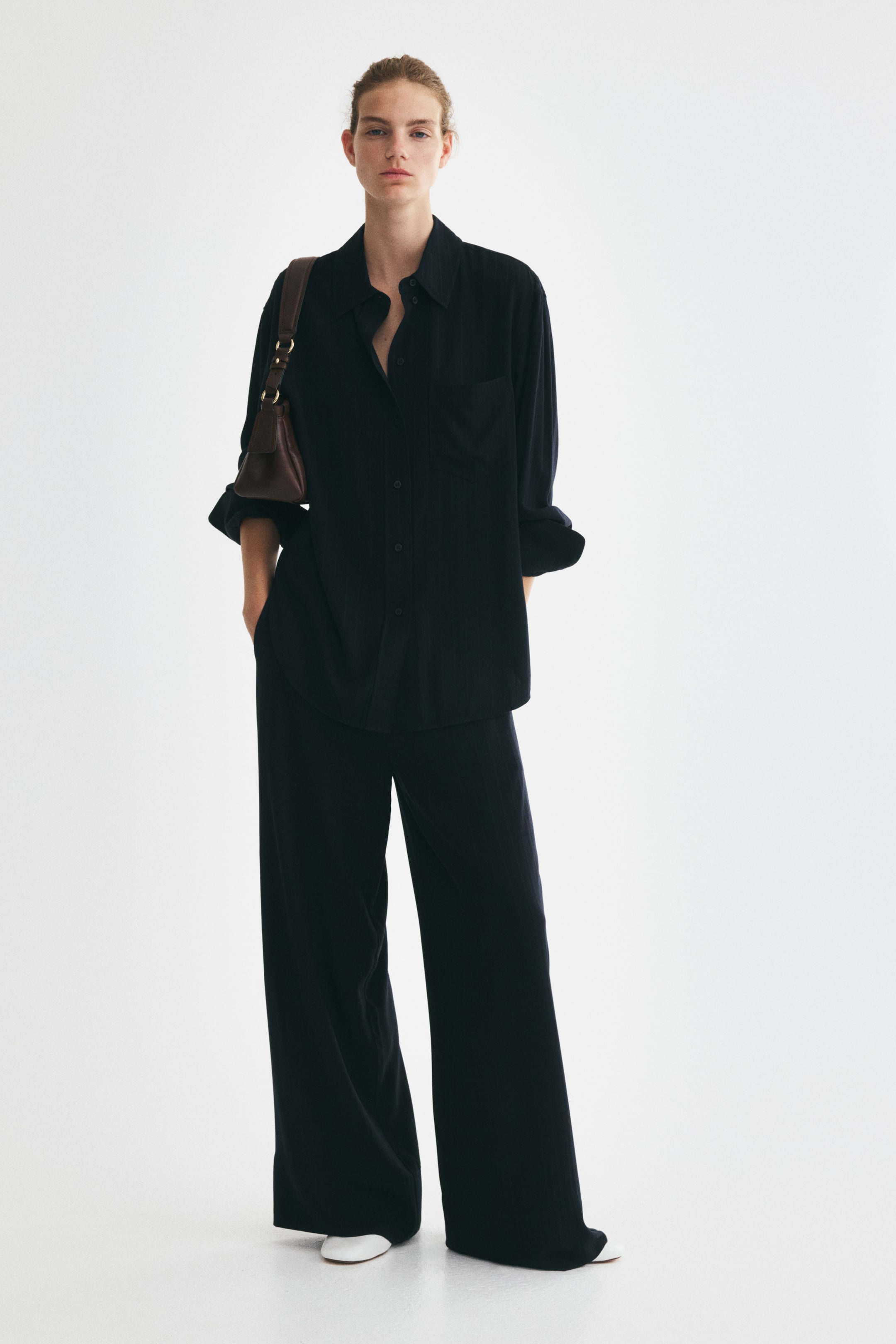 Loose-Fit Viscose Trousers