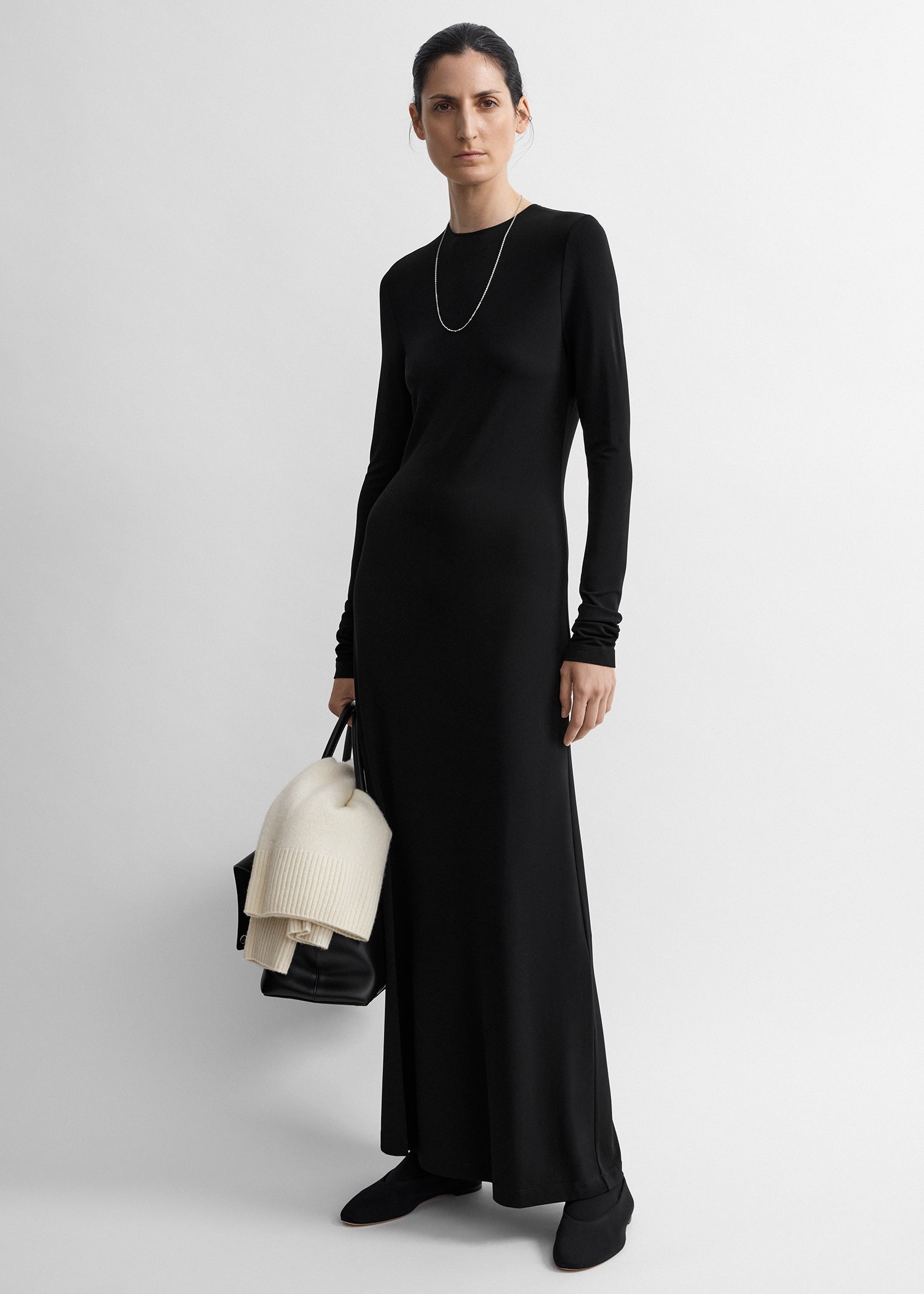 Long-Sleeve Everyday Dress Black - Xxs