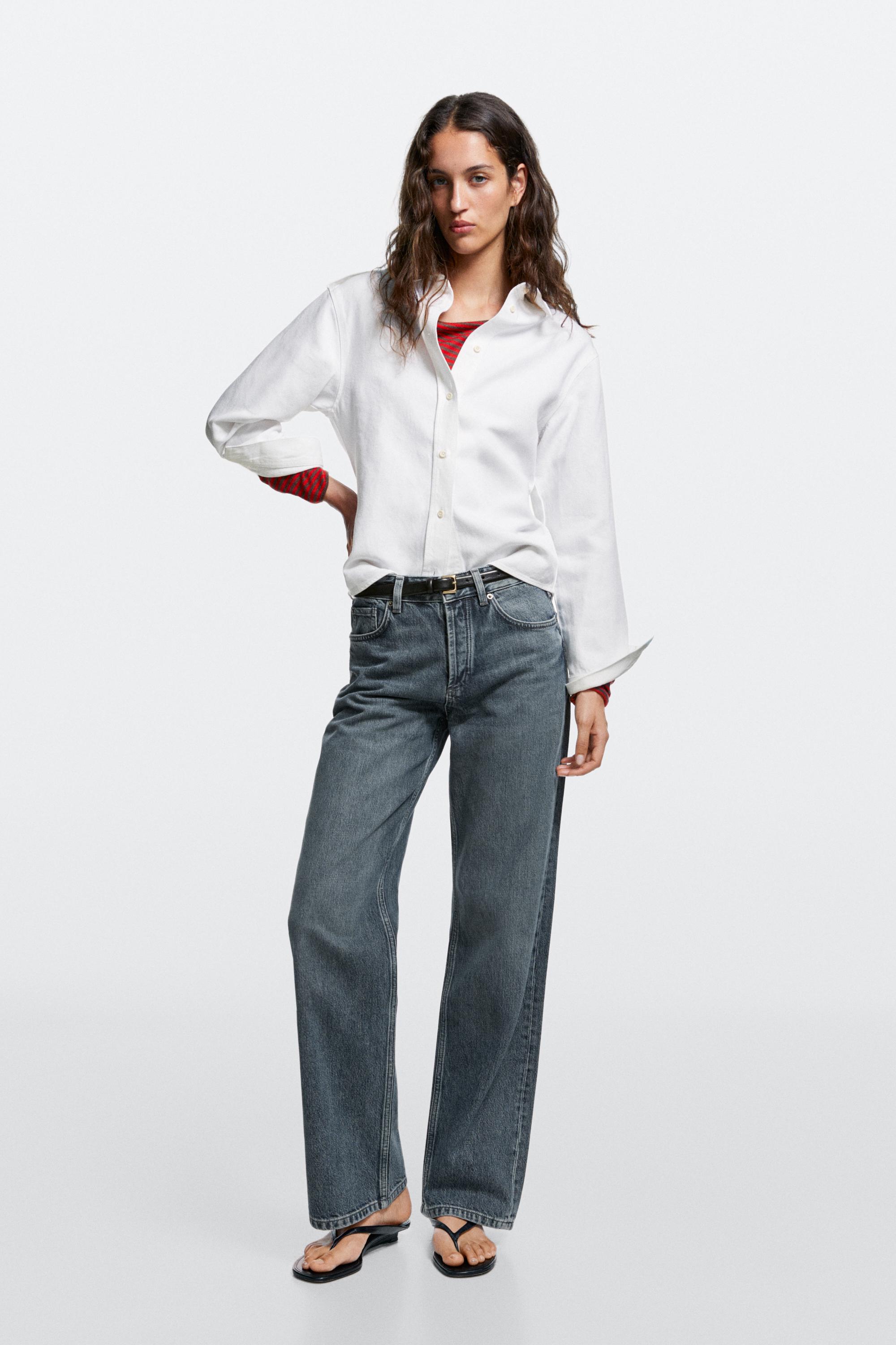 Massimo Dutti, Mid-Waist Wide-Leg Jeans