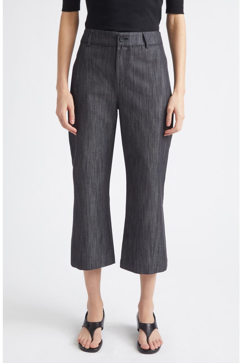 Sibily Organic Cotton & Linen Denim Kick Flare Capri Pants