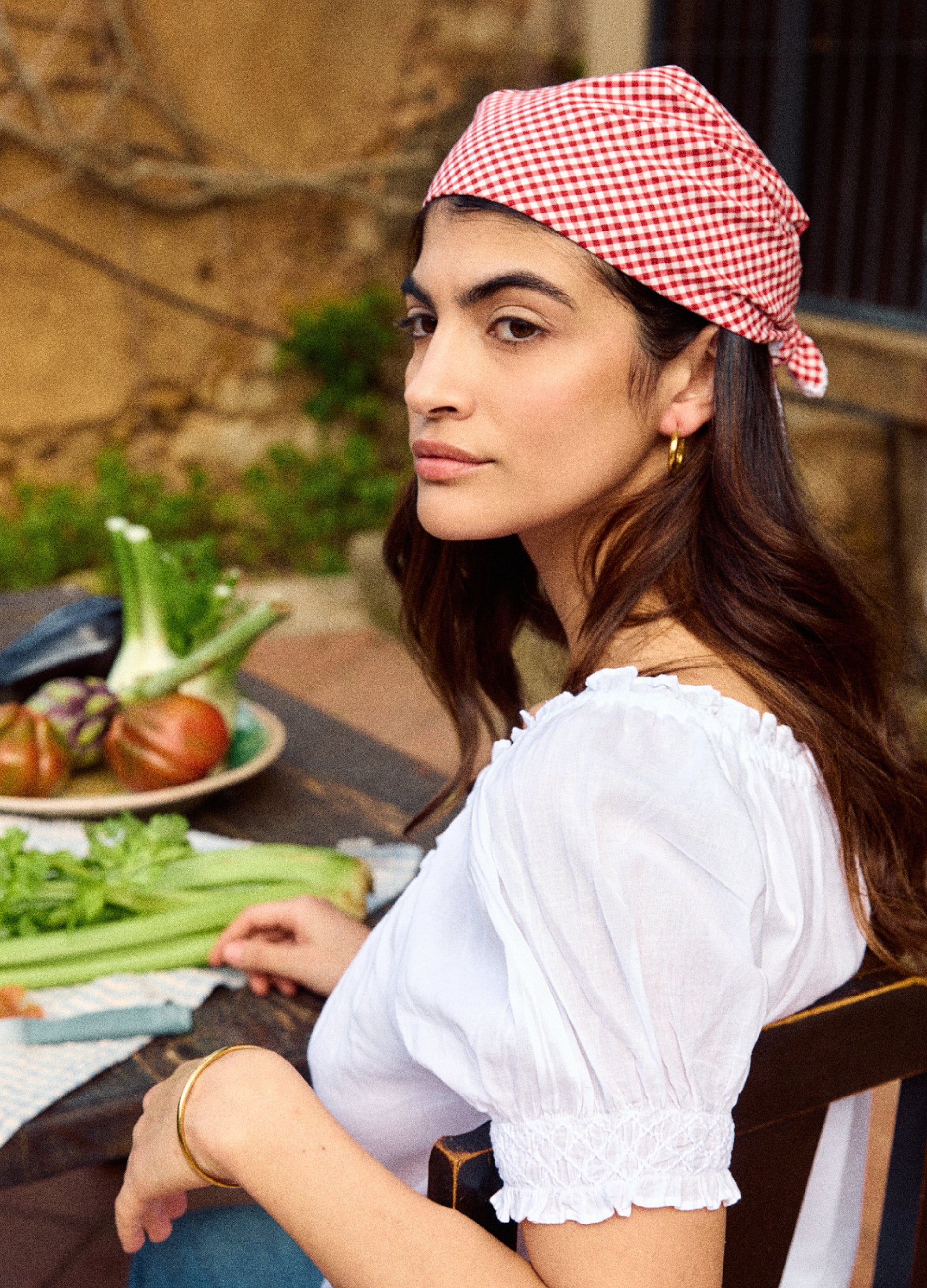 Headscarf - Redcurrant Gingham